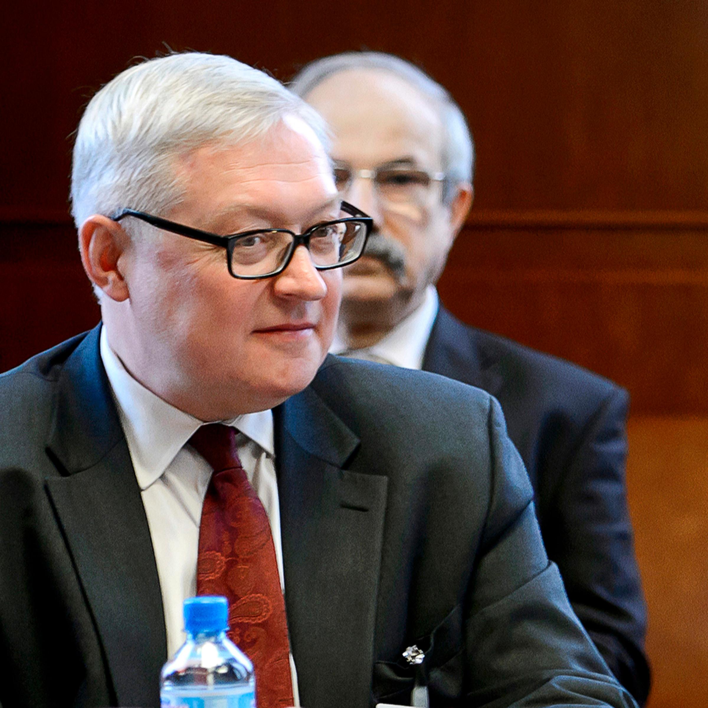 Russian Deputy Foreign Minister Ryabkov looks on at the start of closed-door nuclear talks at the United Nations offices in Geneva