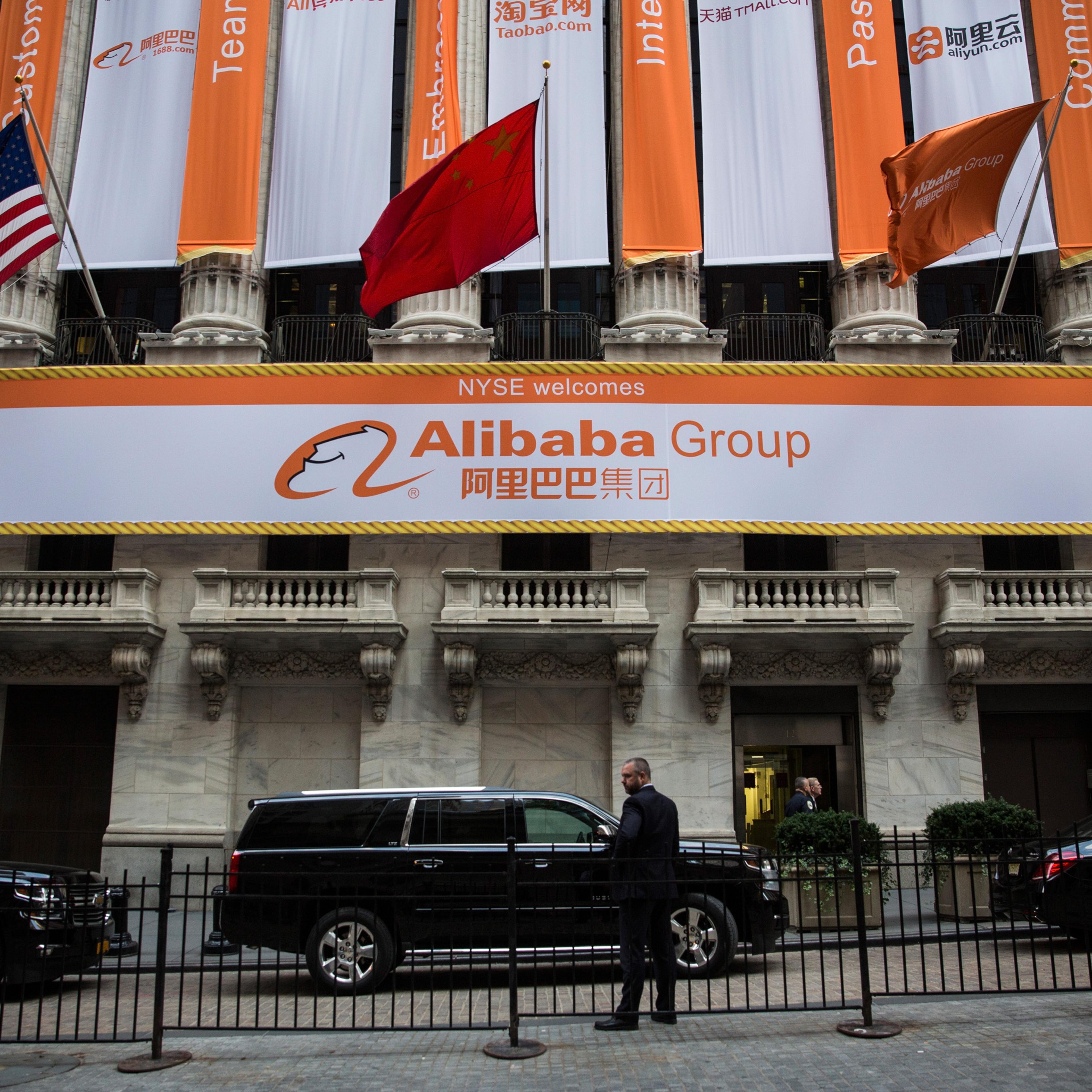 China-Based Internet Company Alibaba Debuts On New York Stock Exchange