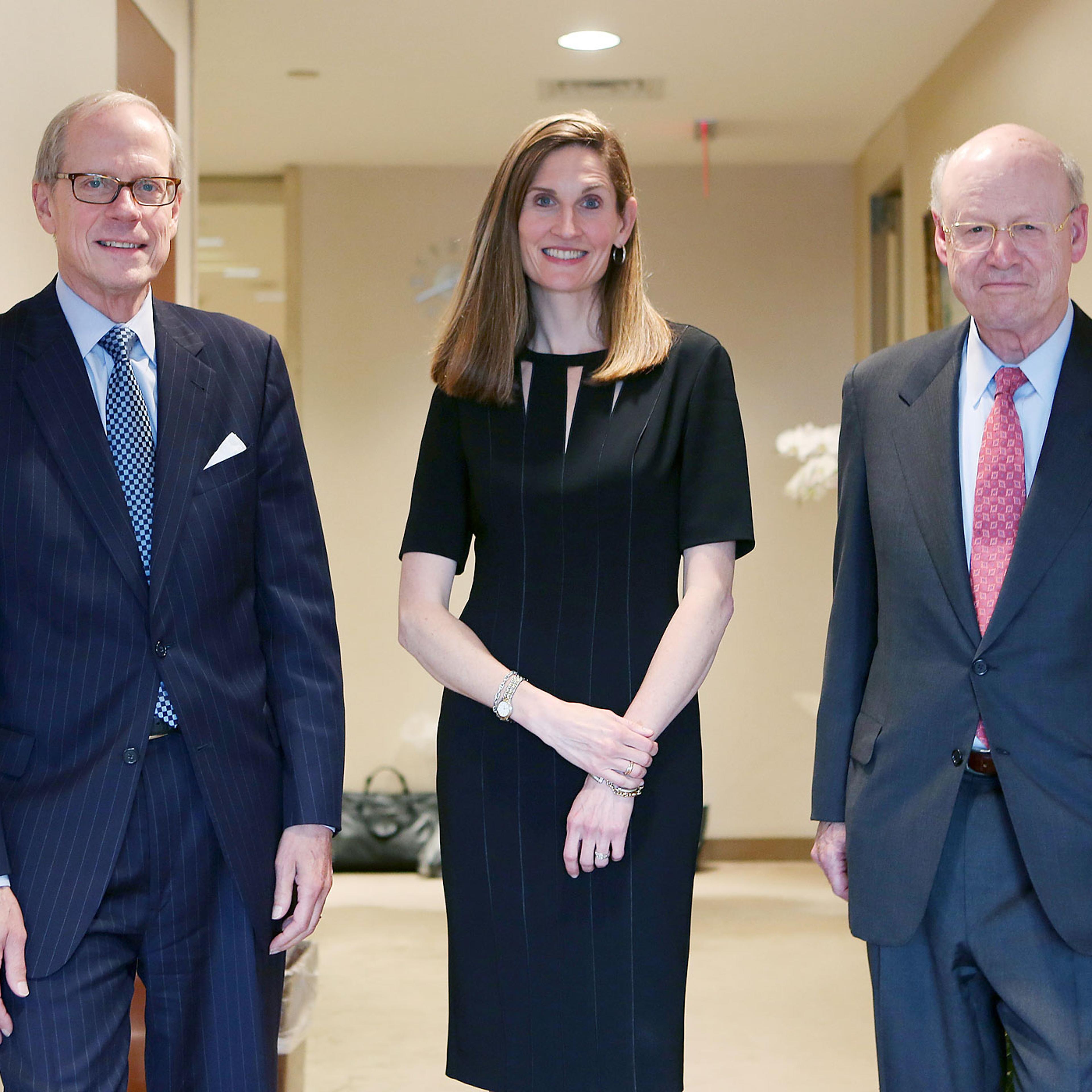 Stephen Heintz, President of the Rockefeller Brothers Fund, Valerie Rockefeller Wayne, the chair of the fund, and Steven Rockefeller.
