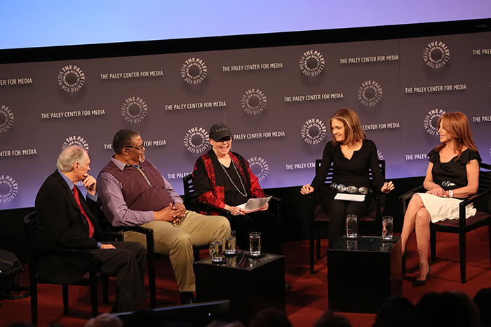 Alda, Grier, Hart, Steinem, and Thomas at the 40th anniversary panel