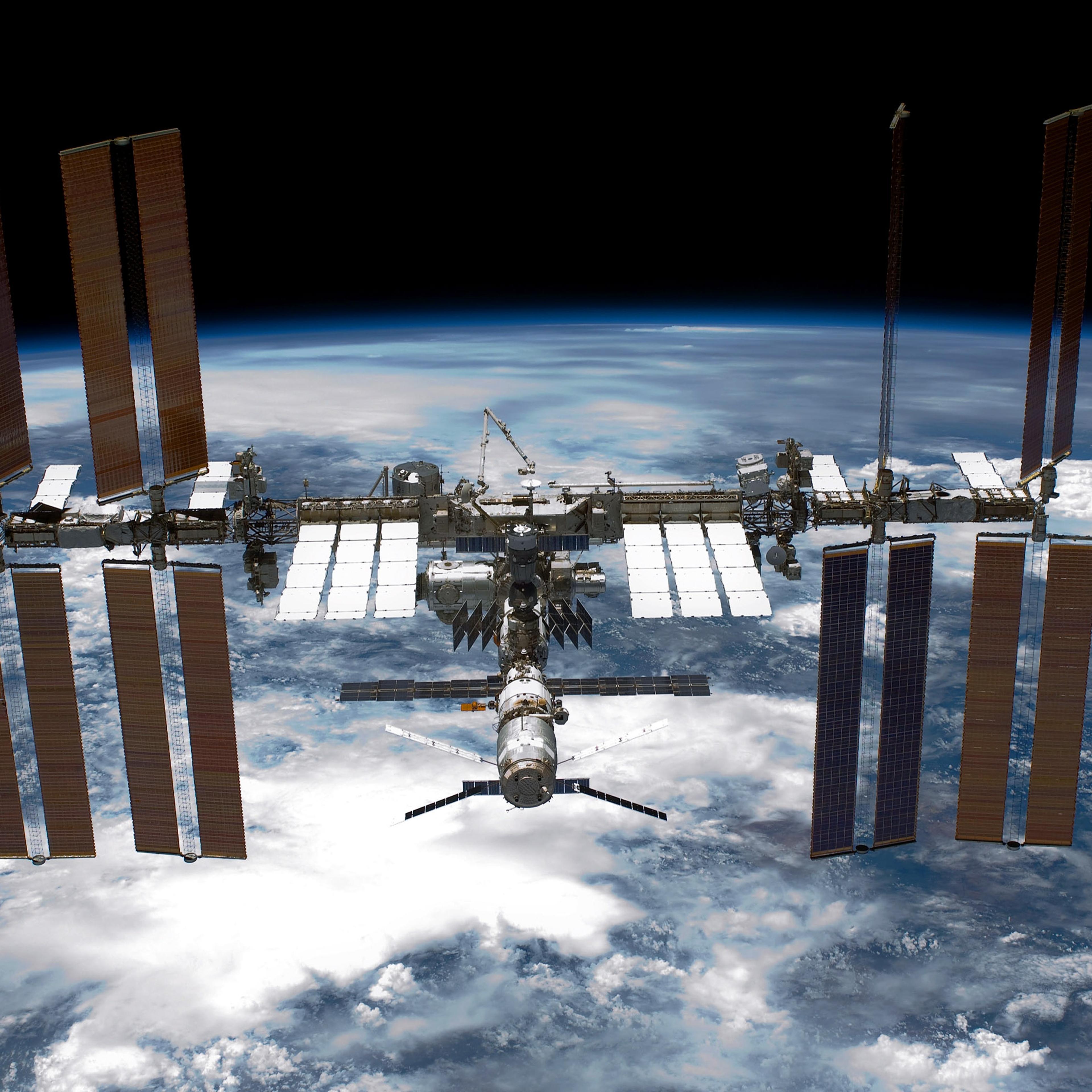 The space station as photographed by the shuttle Endeavour