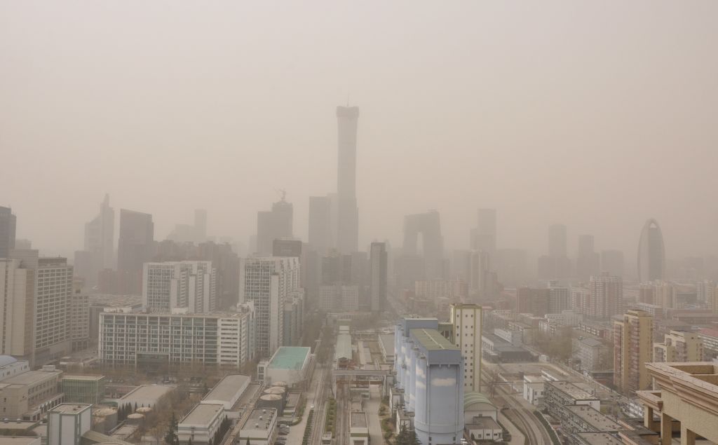 Heavy dust pollution in China