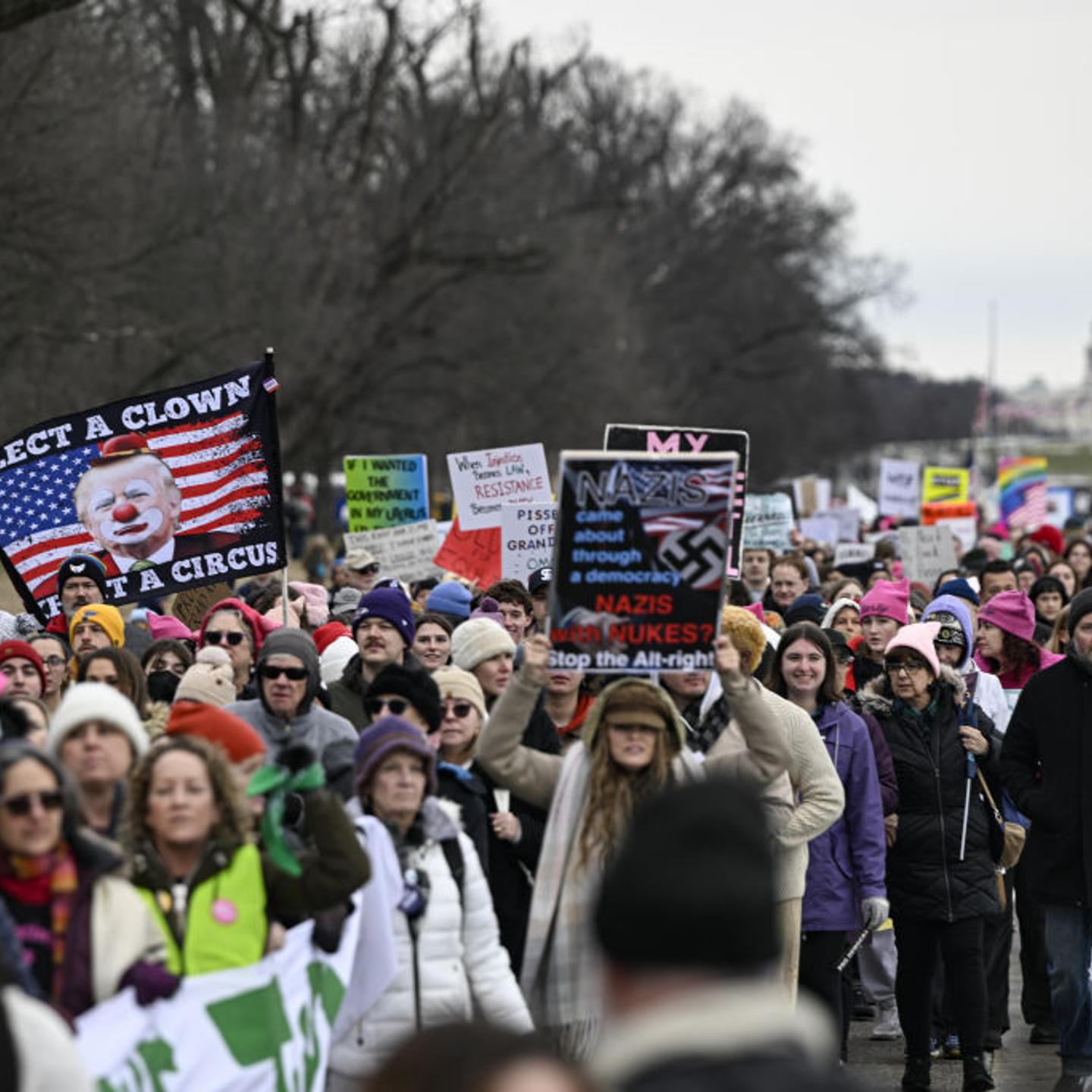 Thousands gather in Washington protesting Trump's presidency