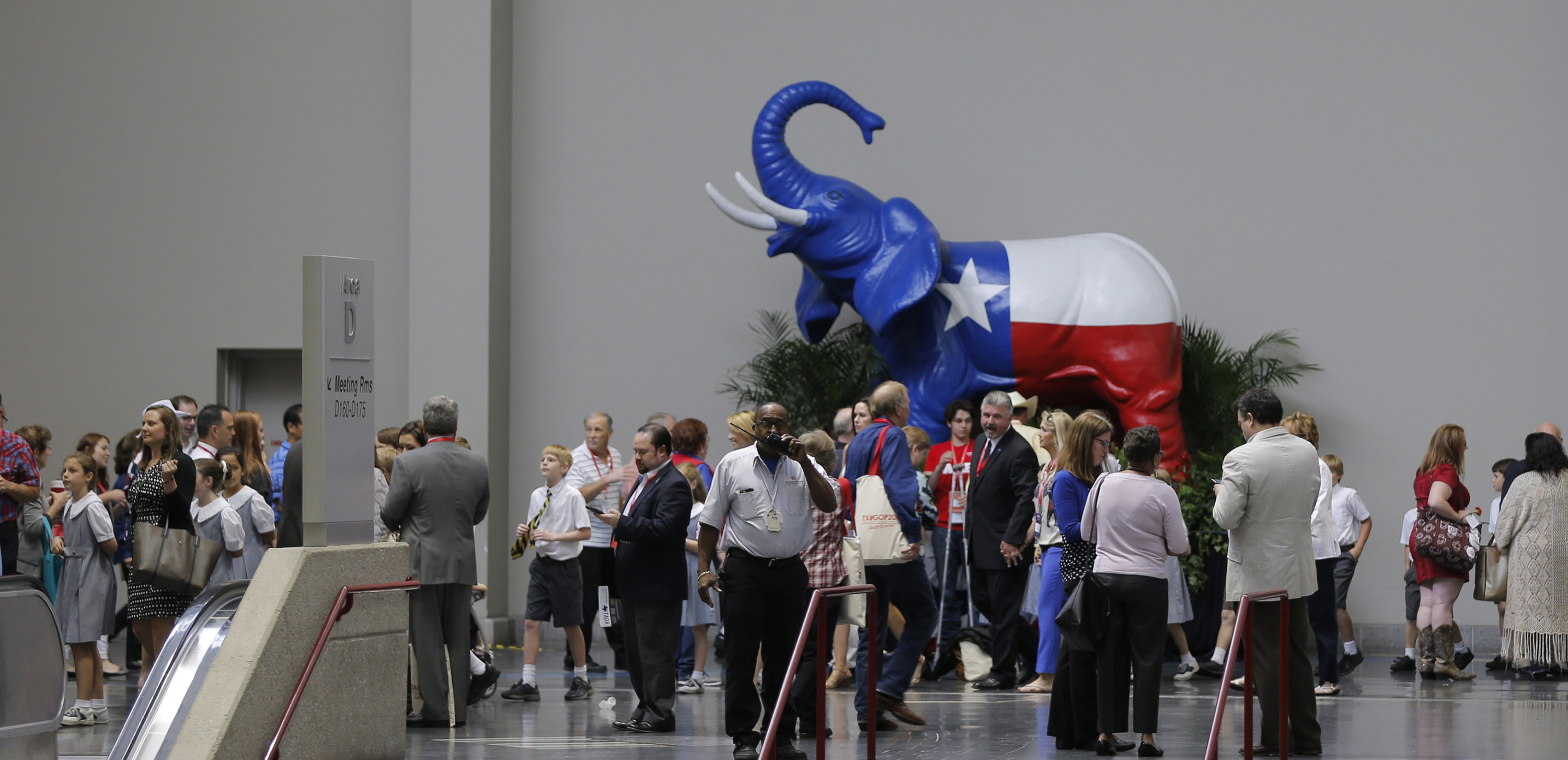 Delegates and attendees gather at the Republican Party of Texas State Convention at the Kay Bailey Hutchison Convention Center in Dallas, May 12, 2016.