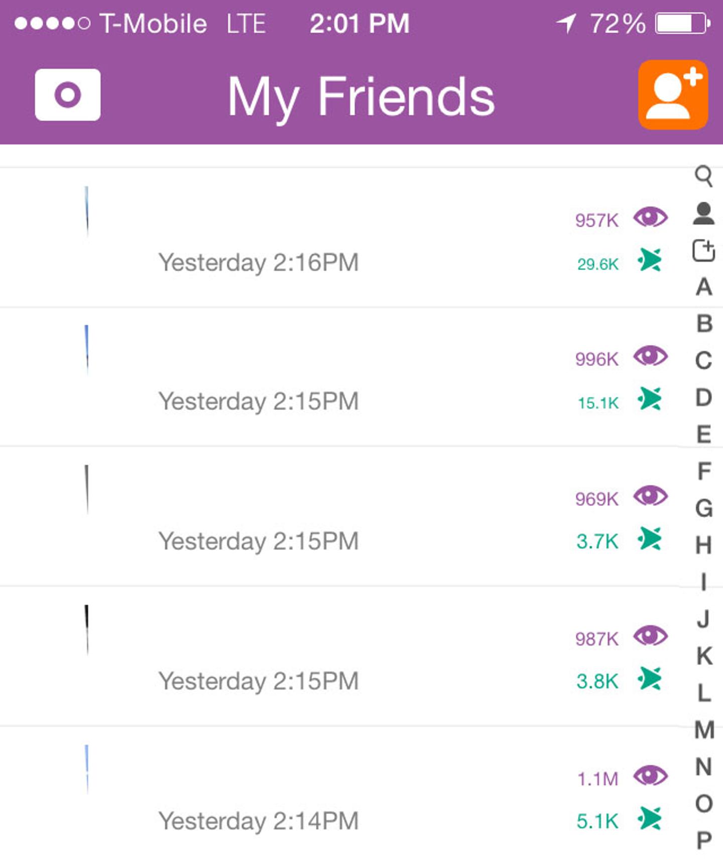 Snapchat story data shows how many people viewed and taken a screenshot of a user's content.