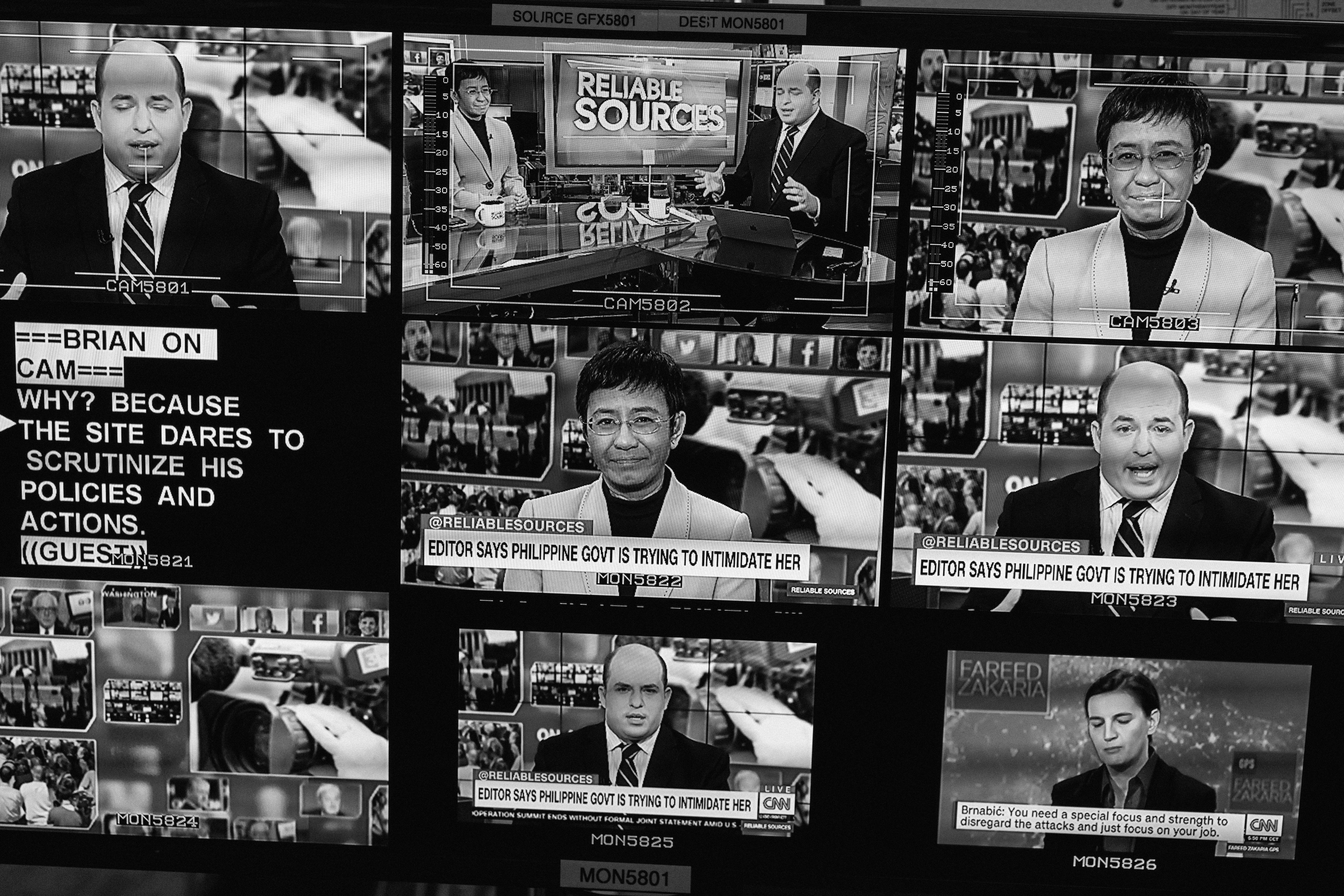 Maria Ressa, journalist and CEO of news site Rappler, speaks on CNN's show Reliable Sources in New York, Nov 18, 2018.