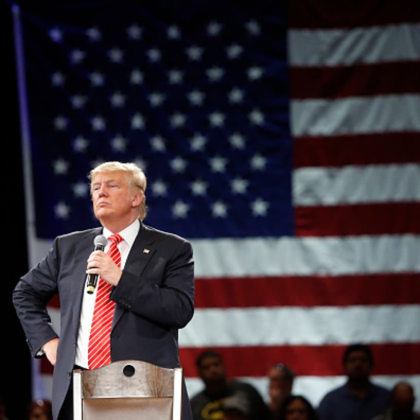 Republican presidential candidate Donald Trump speaks to supporters during a town hall meeting at the Tampa Convention Center in Tampa , Fla., on March 14, 2016.