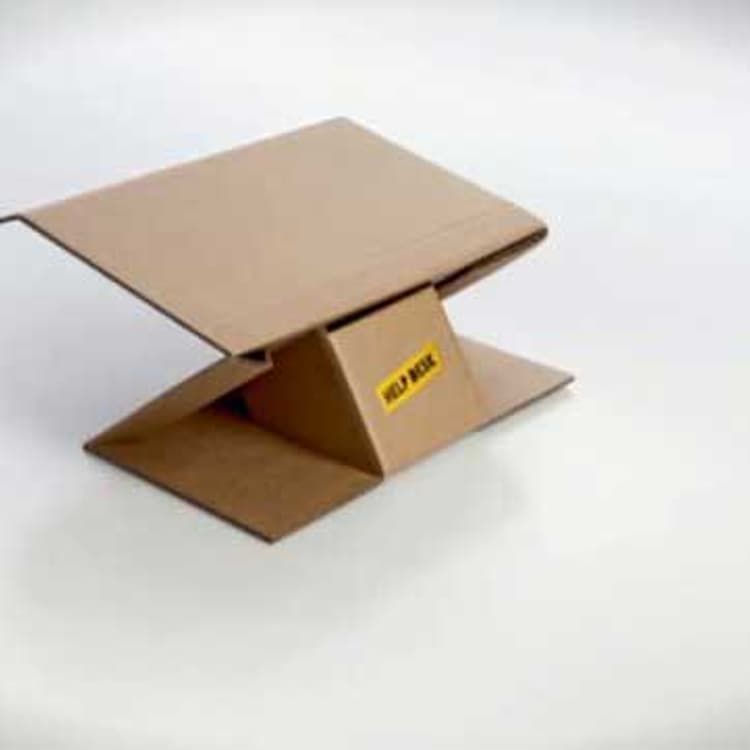 Completed cardboard desk