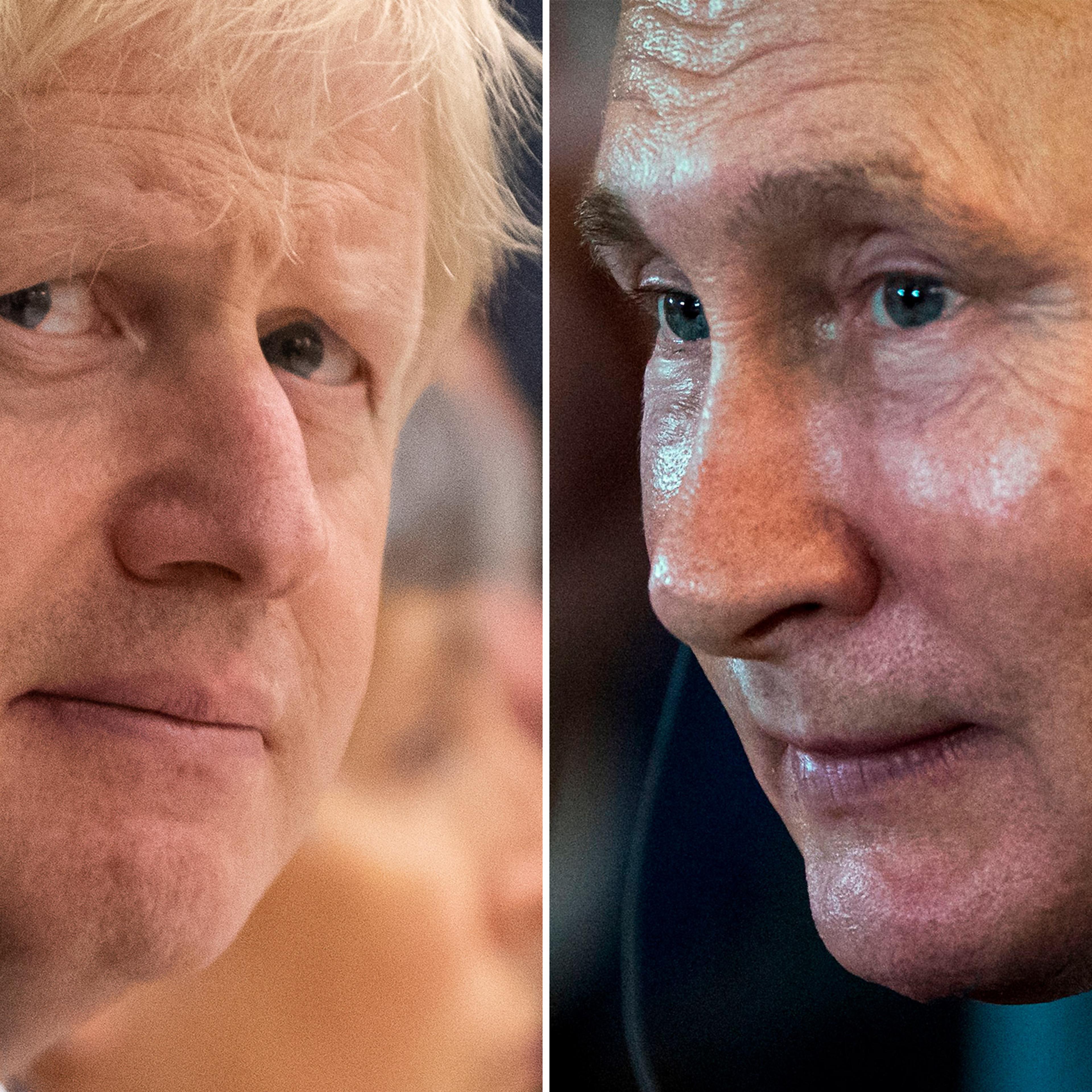 British Prime Minister Boris Johnson; Russian President Vladimir Putin