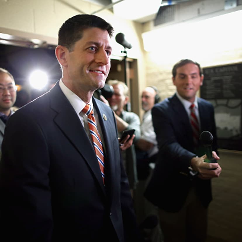 House Ways and Means Committee Chairman Paul Ryan (R-WI) heads for House Republican caucus meeting in the basement of the U.S. Capitol October 9, 2015 in Washington, DC.