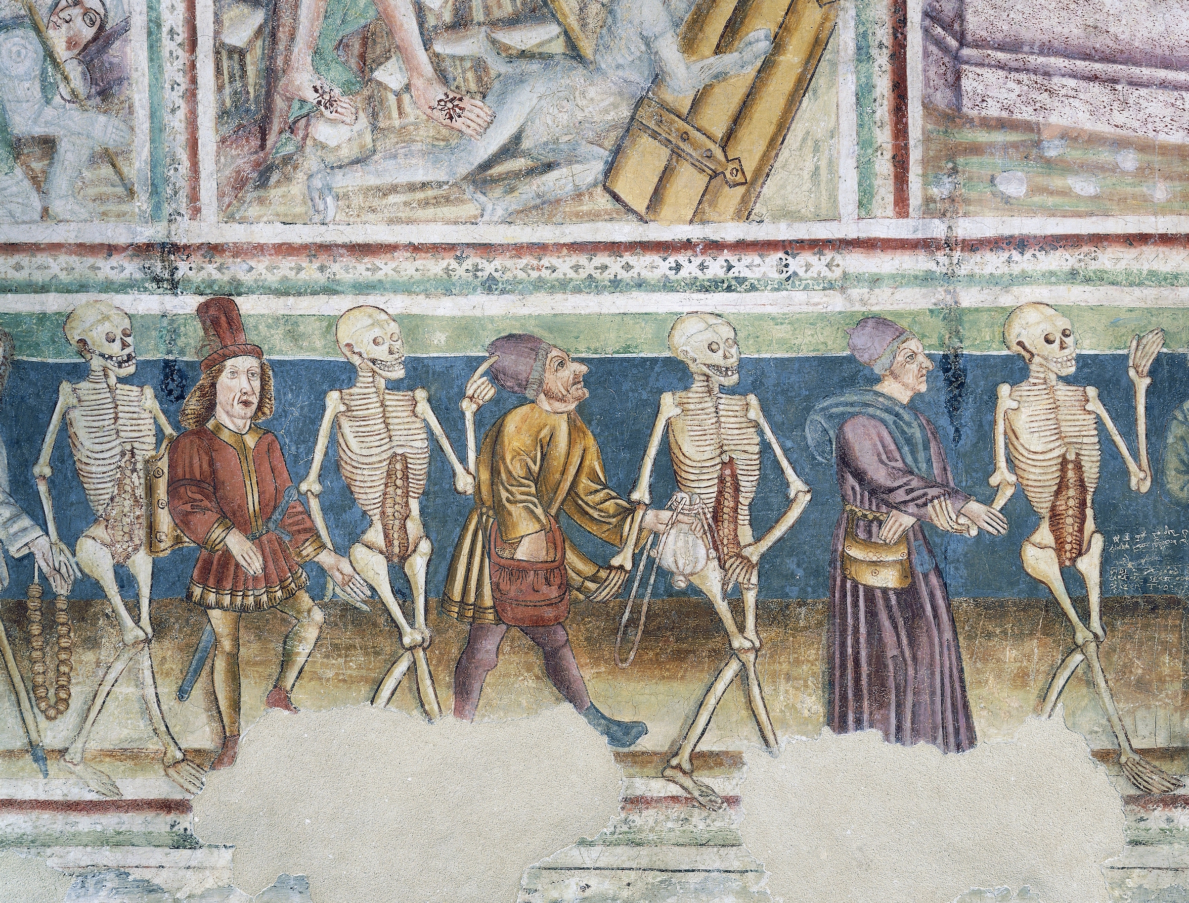 Death accompanying a merchant and a wealthy banker