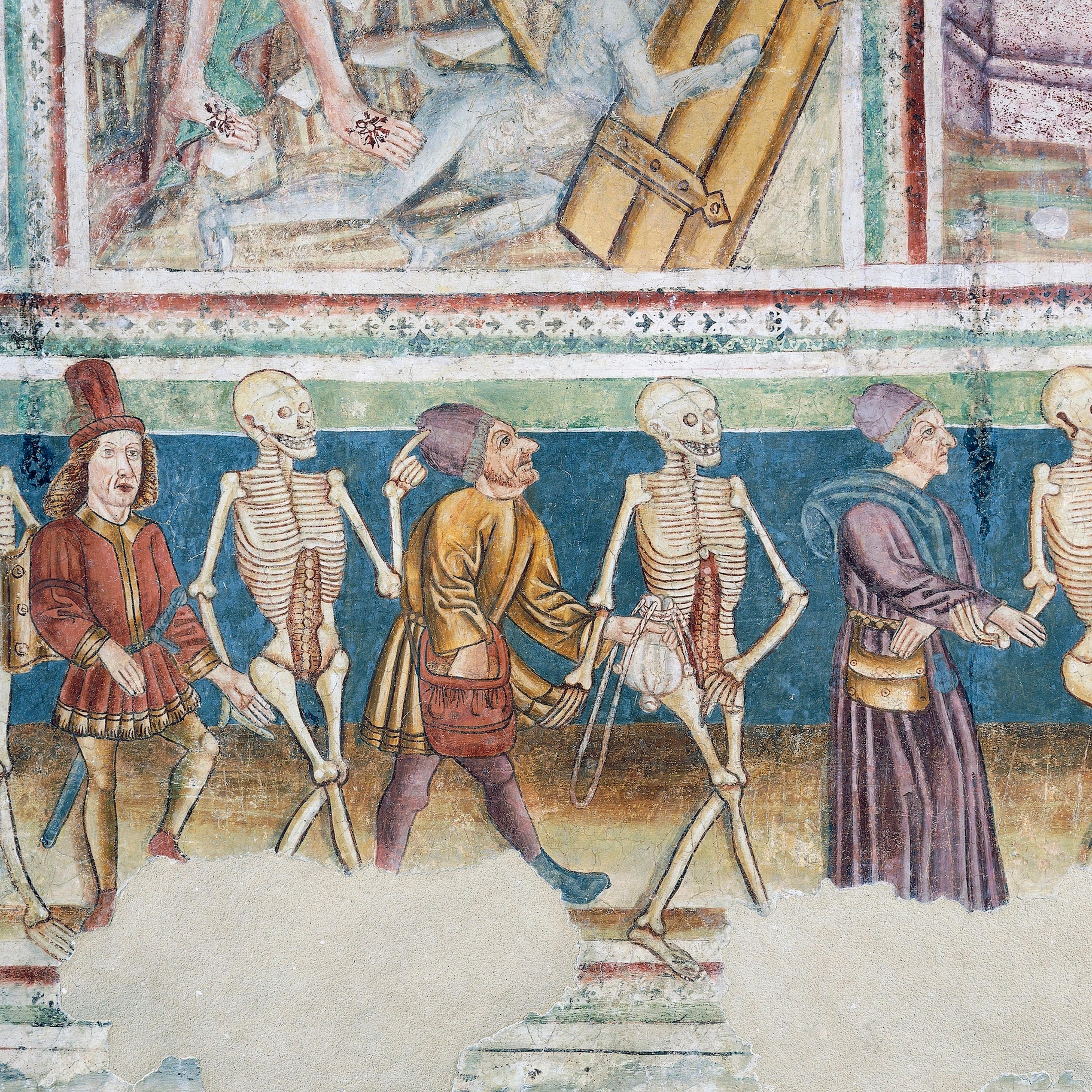 Death accompanying a merchant and a wealthy banker