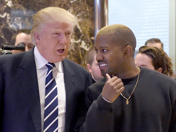 Kanye West and President Donald Trump speak with the press after their meetings at Trump Tower December 13, 2016 in New York.