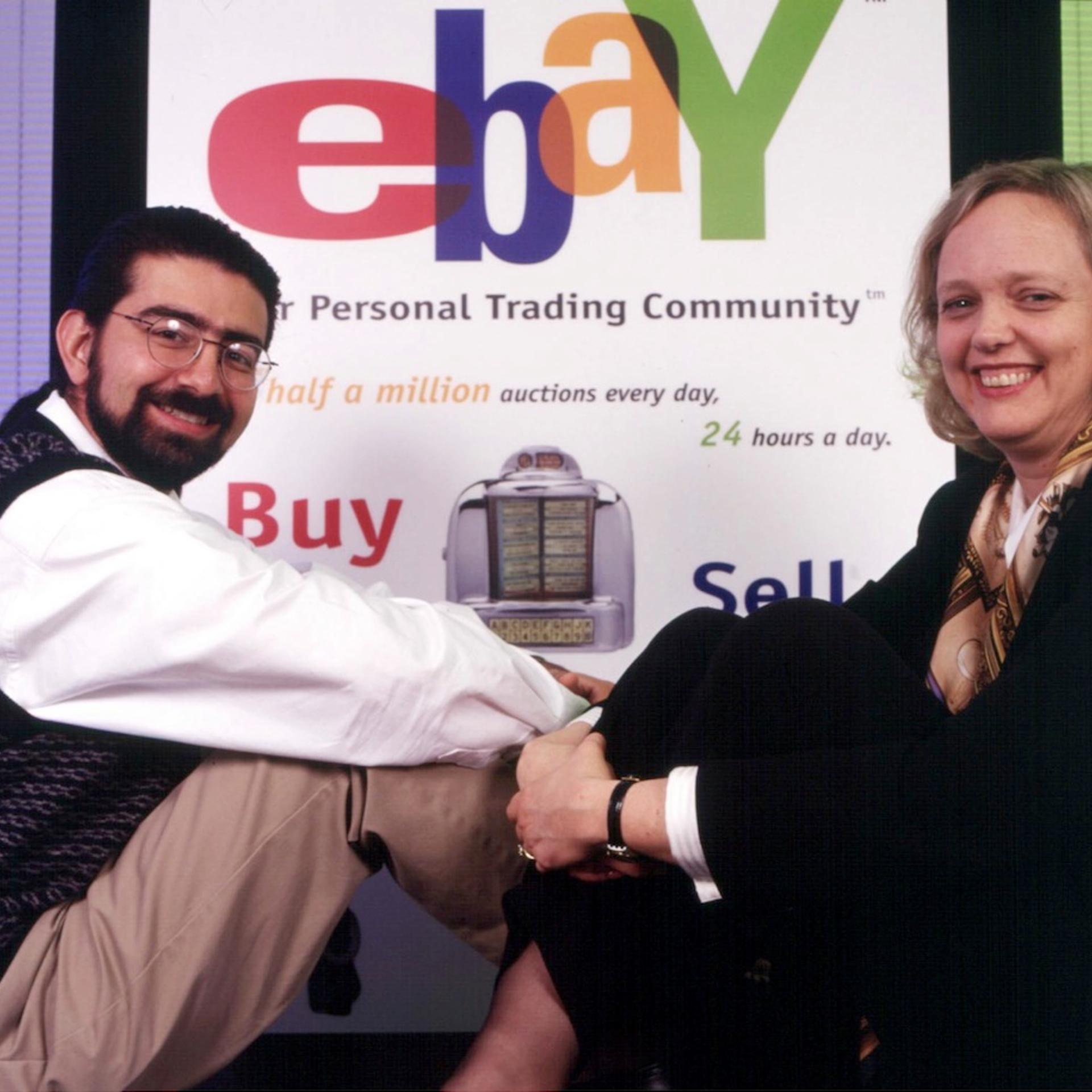 Chairman and founder Pierre Omidyar and CEO Meg Whitman of EBay.com