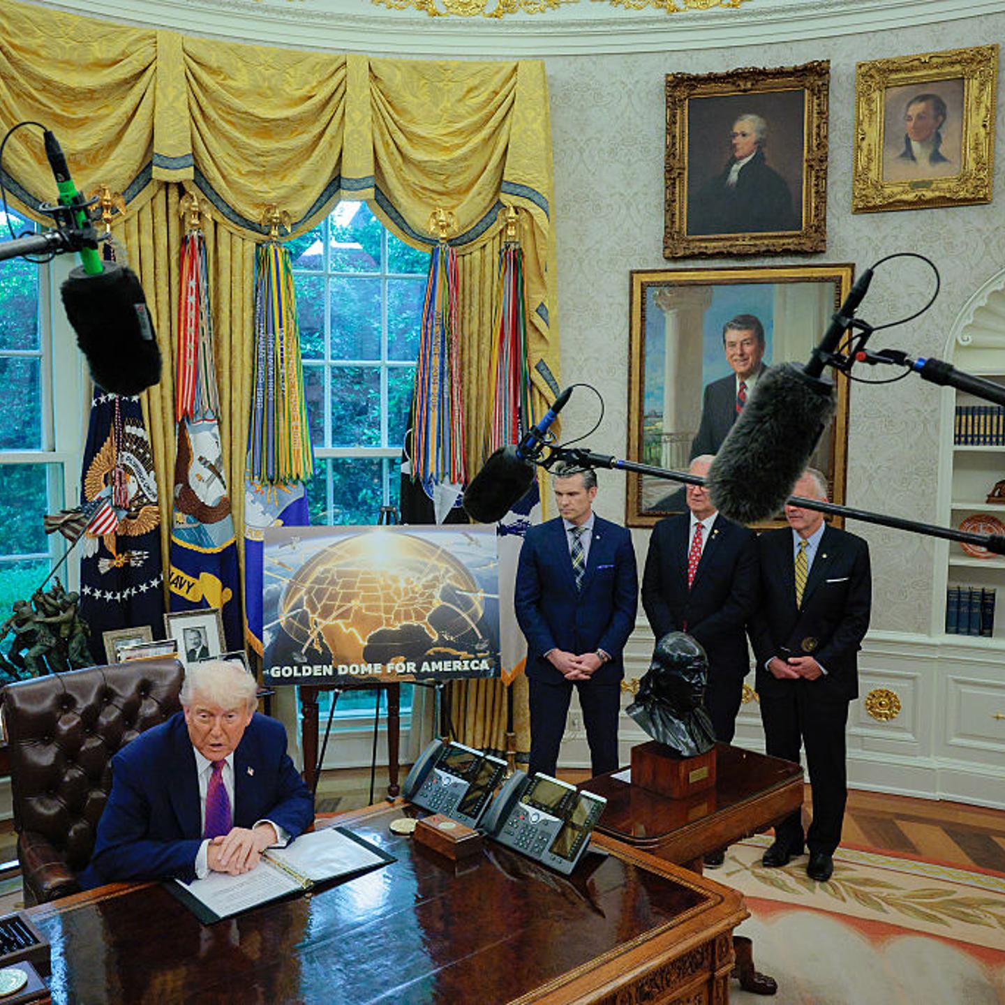 Donald Trump talks about the "Golden Dome" missile defense system
