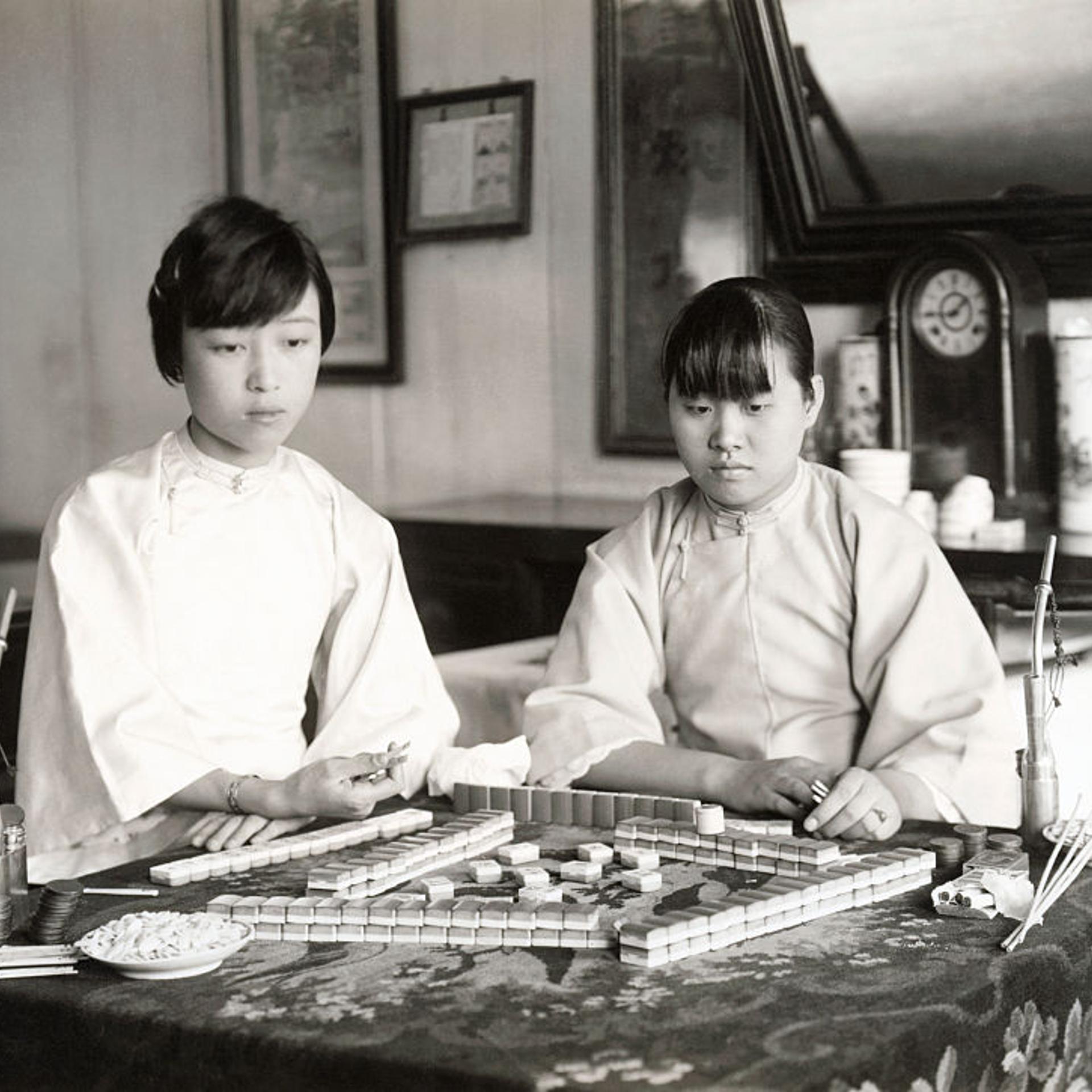 Girls Playing Mah Jongg
