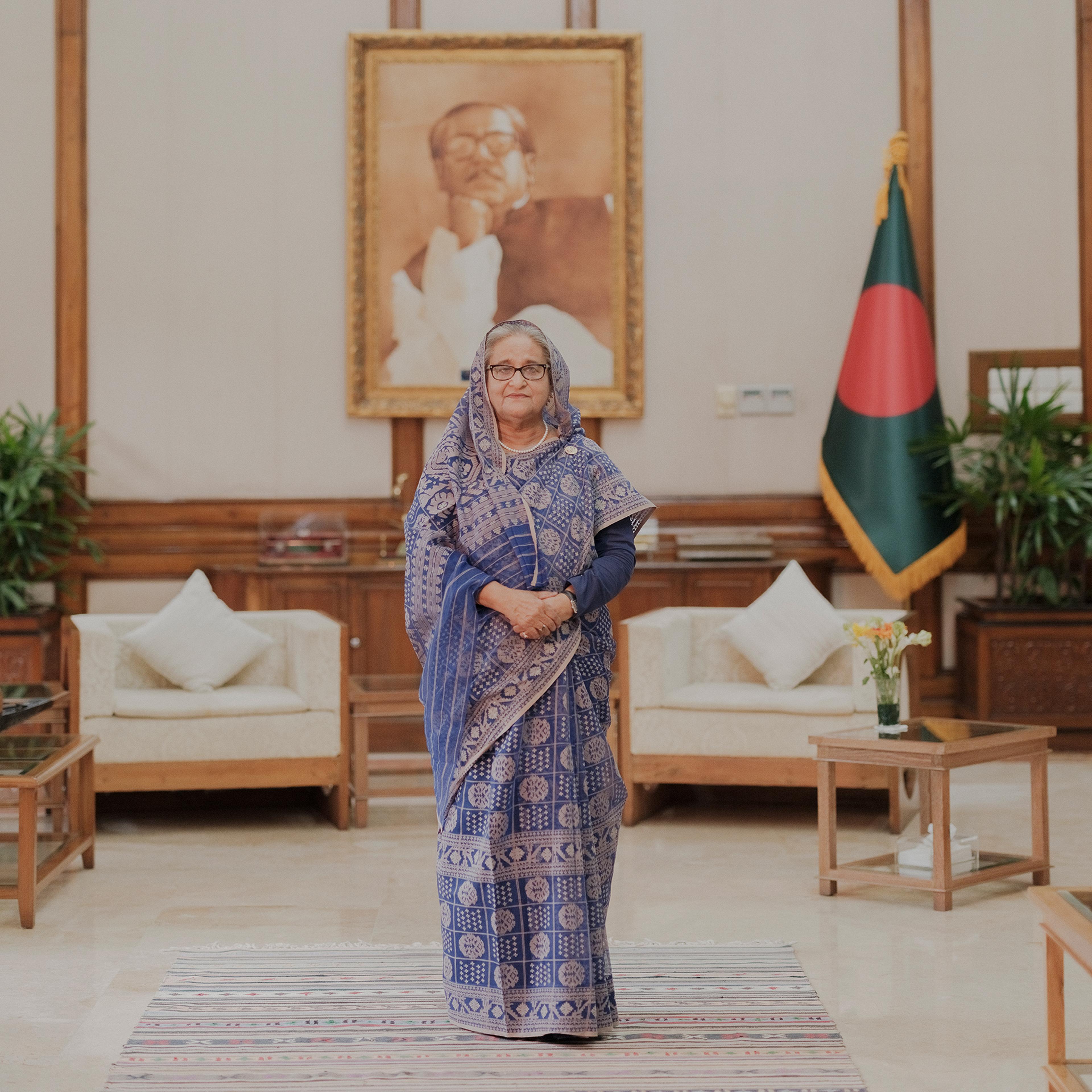Bangladesh Prime Minister Sheikh Hasina at the Ganabhaban, the official residence, in Dhaka on Sept. 6.
