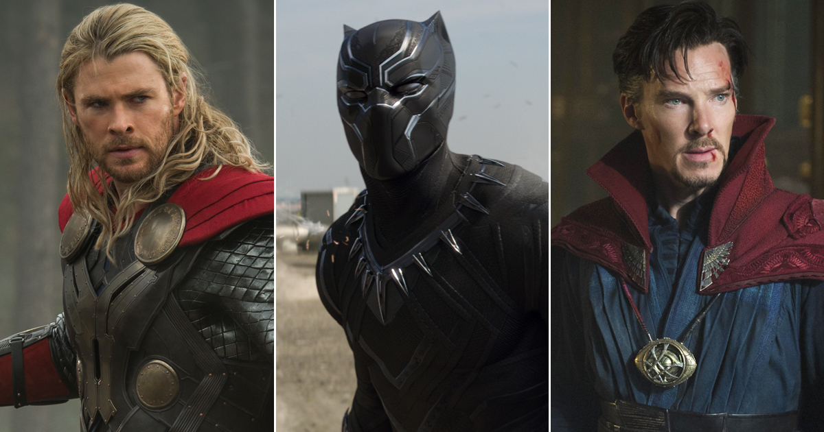 From left: Thor: The Dark World, Captain America: Civil War, and Doctor Strange.