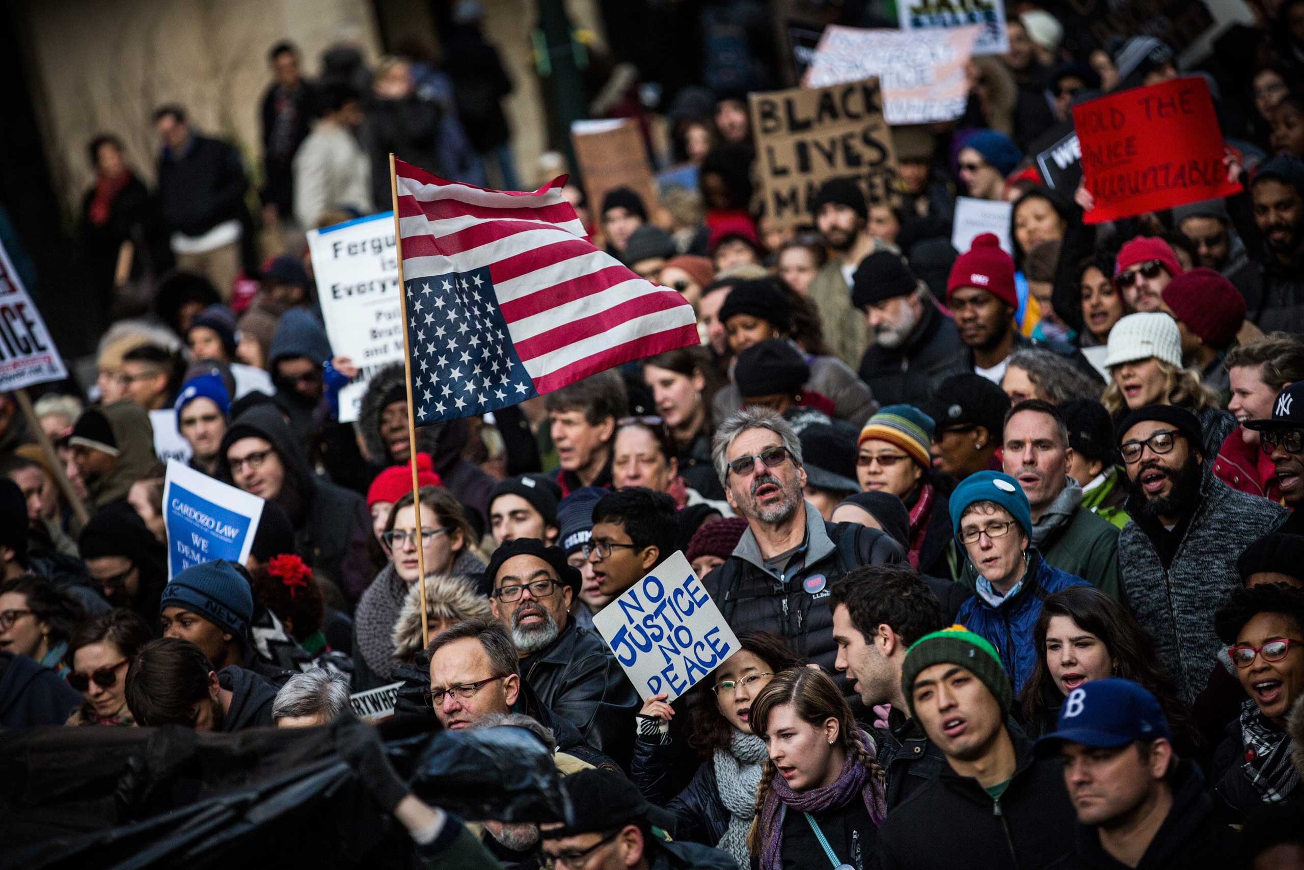 Protesters Stage "Day Of Anger" March In Wake Of Recent Grand Jury Decisions