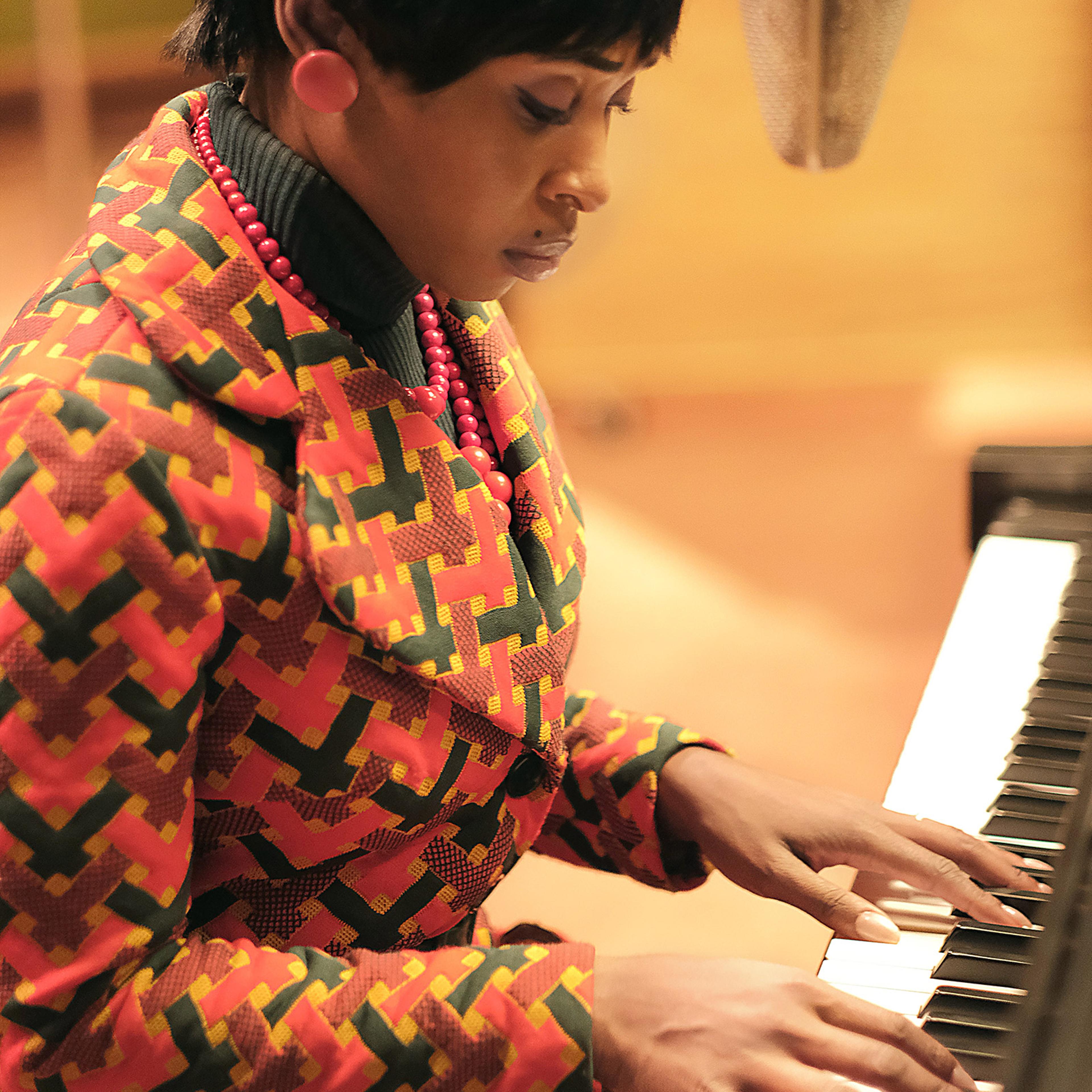 Aretha (Erivo) presides over the piano at FAME Studios