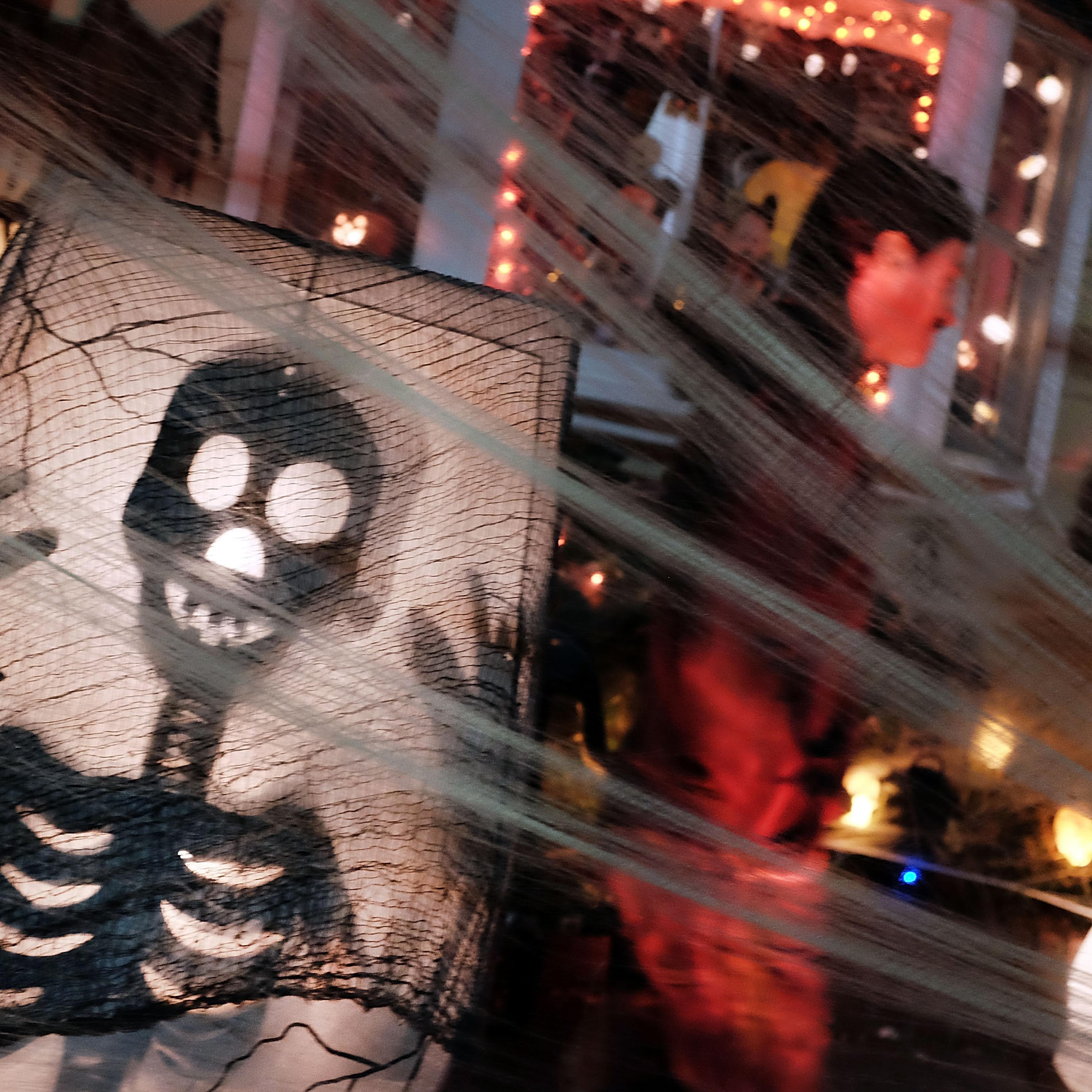 Children Trick Or Treat In Brooklyn On Halloween