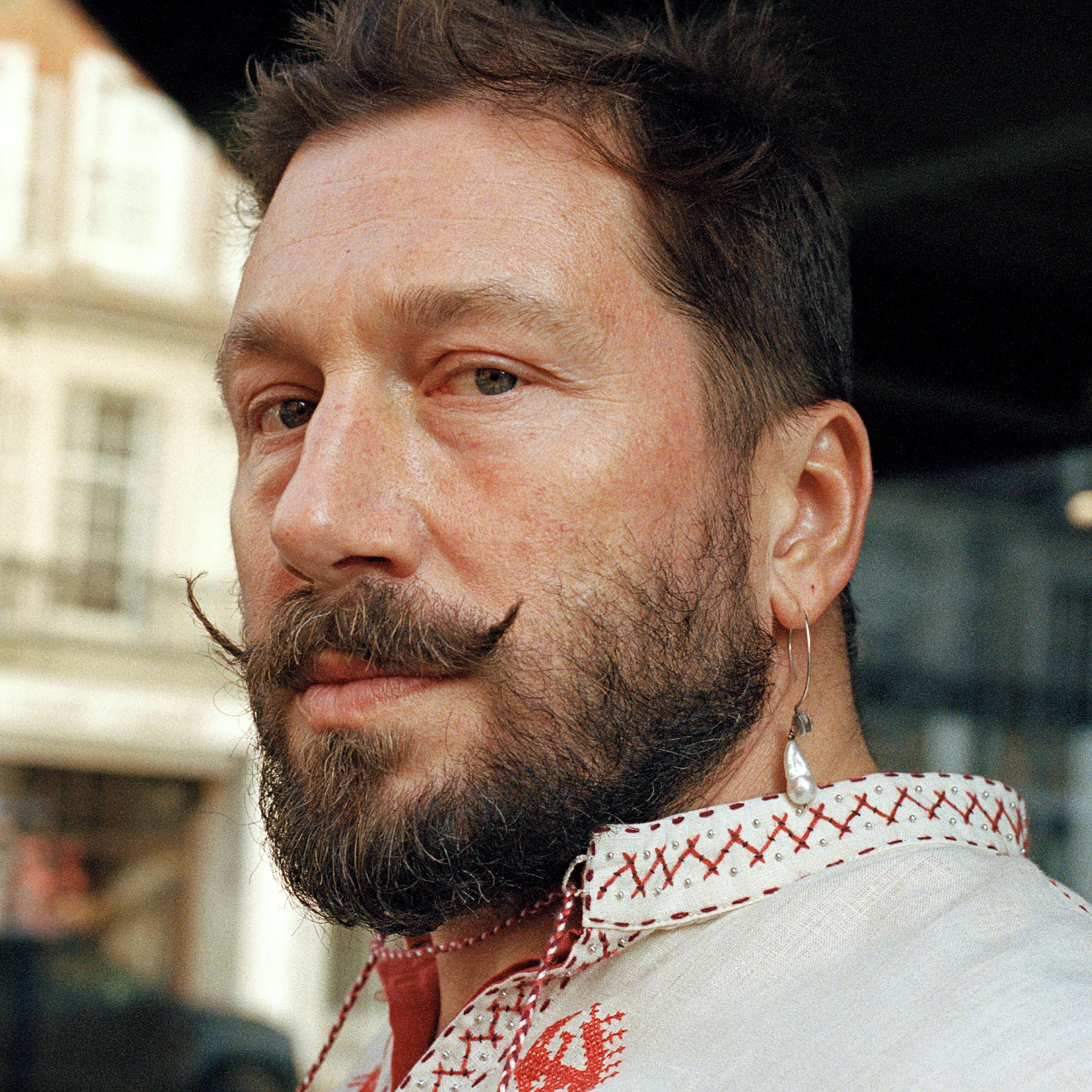Evgeny Chichvarkin outside of his wine shop, Hedonism Wines, in London on March 24, 2022.