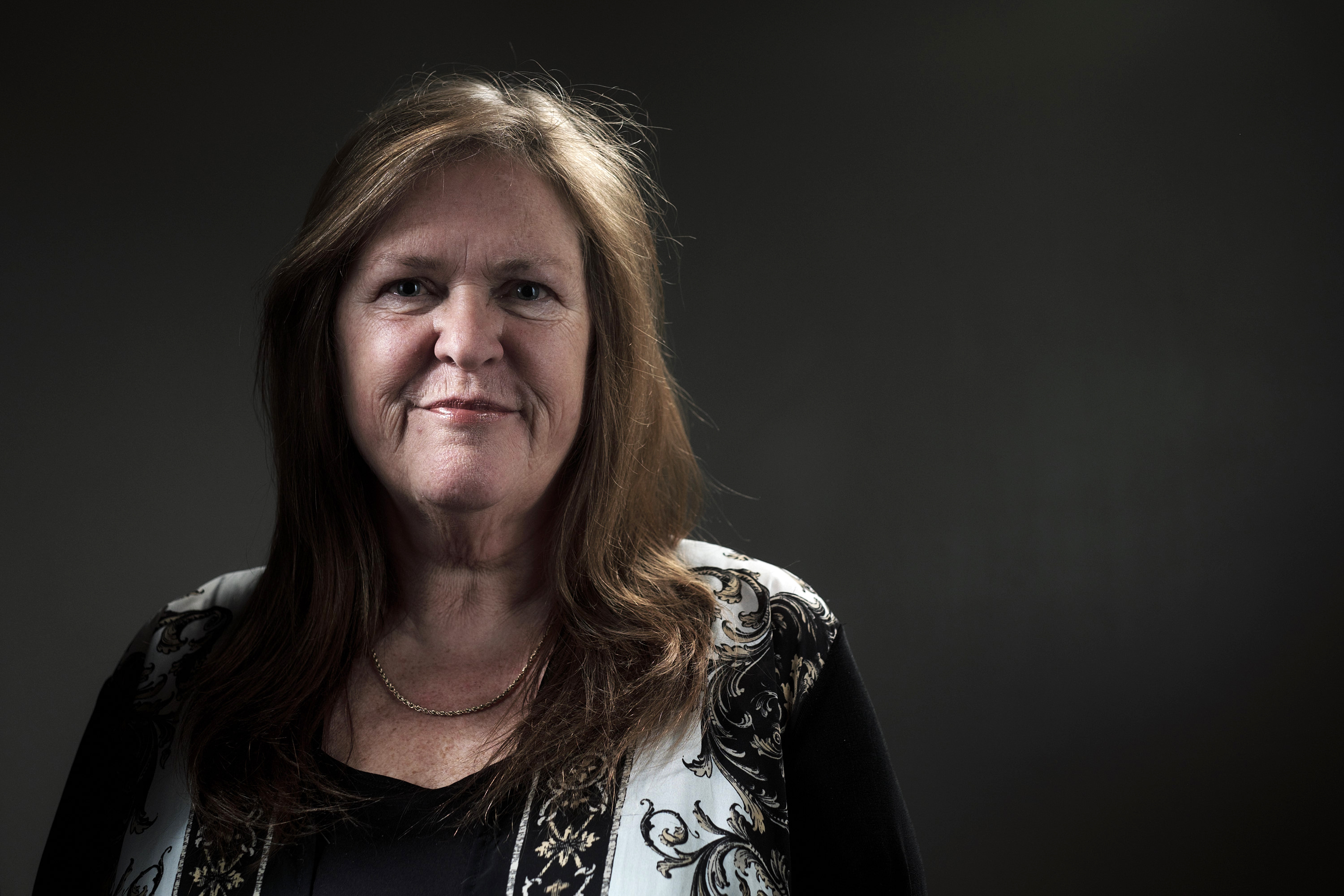 Jane Sanders, wife of Vermont Senator and 2016 Democratic presidential candidate Bernie Sanders, stands for a photograph following a campaign event and interview in Fort Madison, Iowa on Jan. 29, 2016.