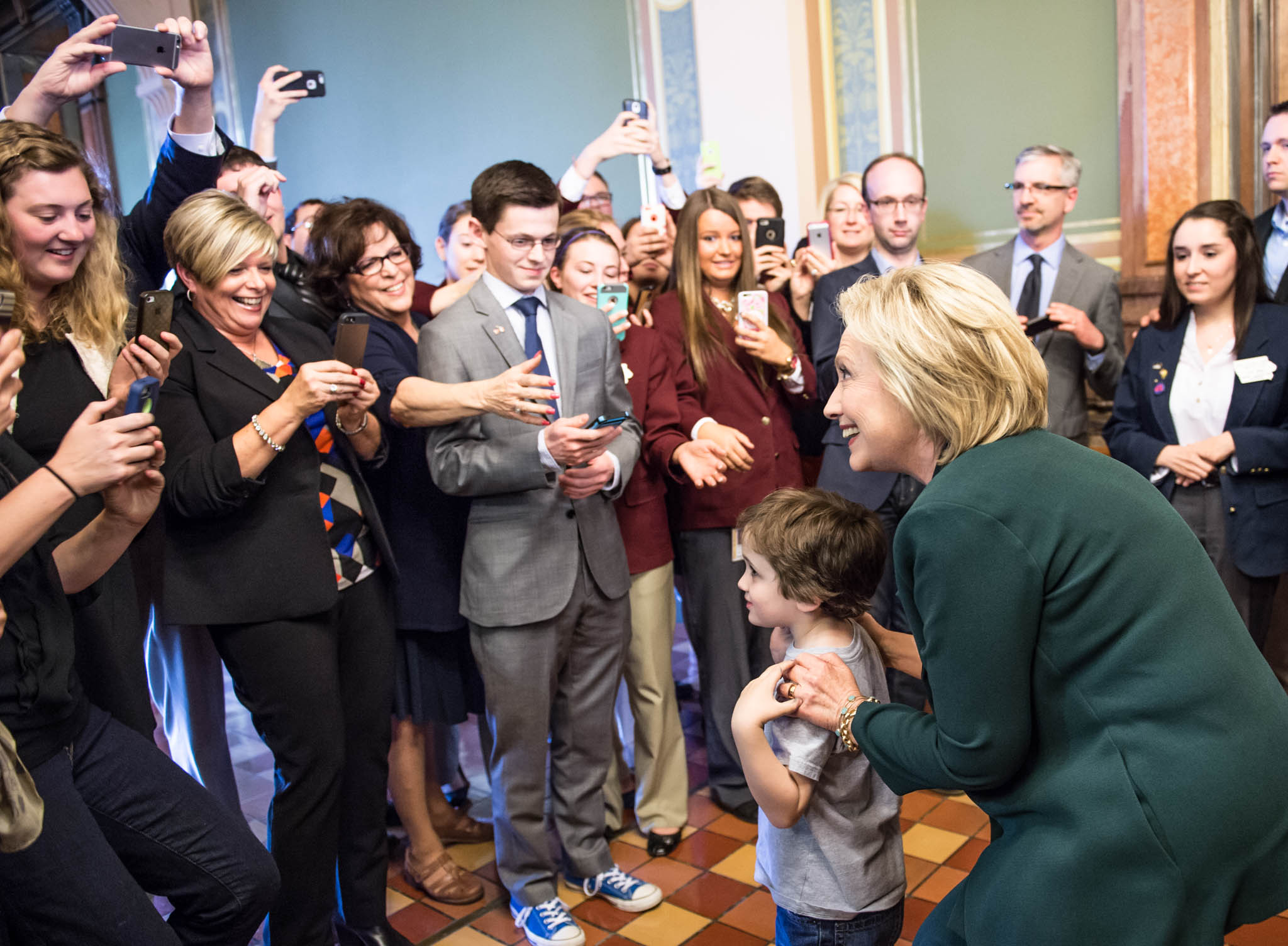 Hillary Clinton visits the Iowa State Capitol. April 15, 2015.