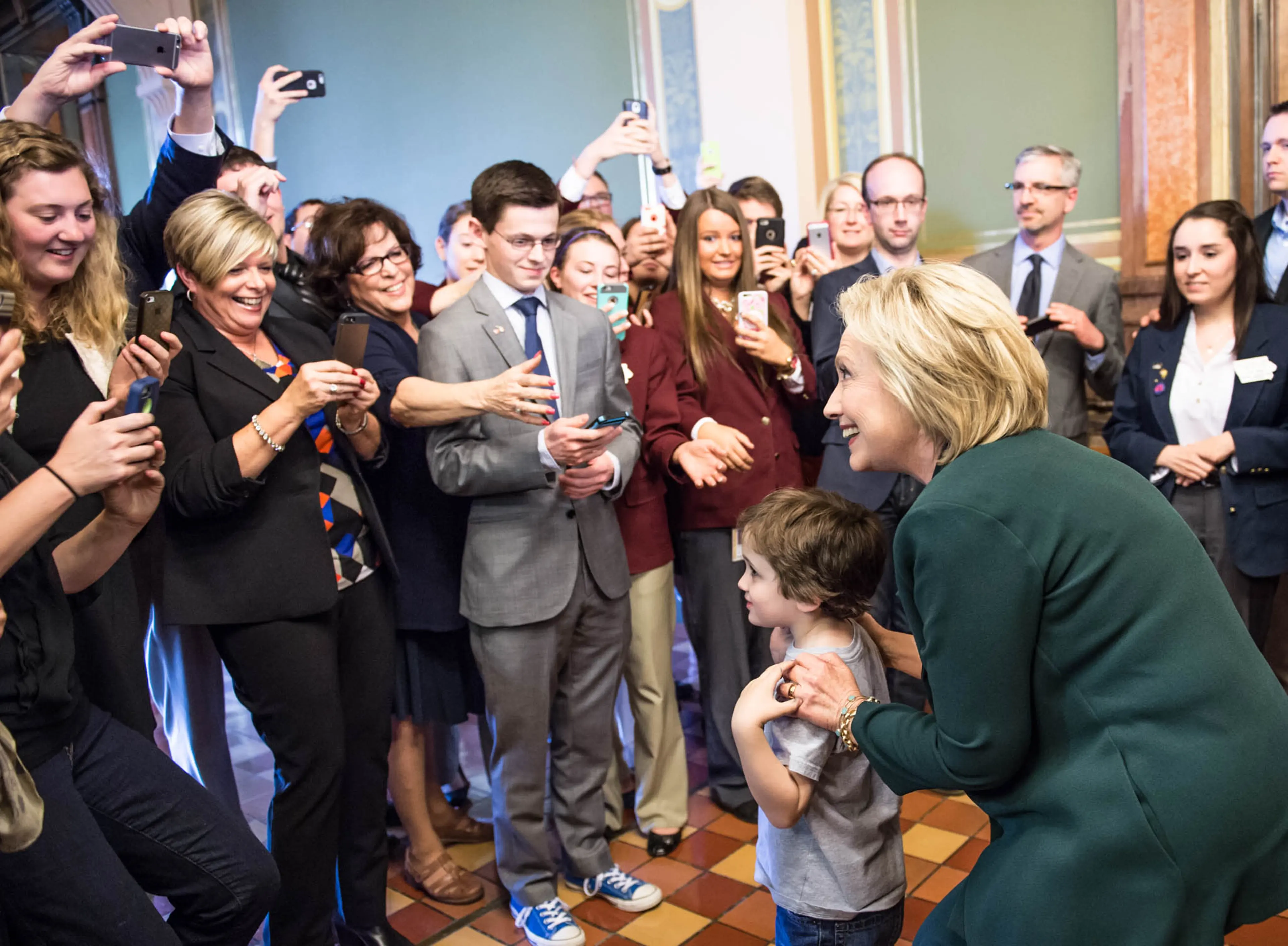 Hillary Clinton visits the Iowa State Capitol. April 15, 2015.