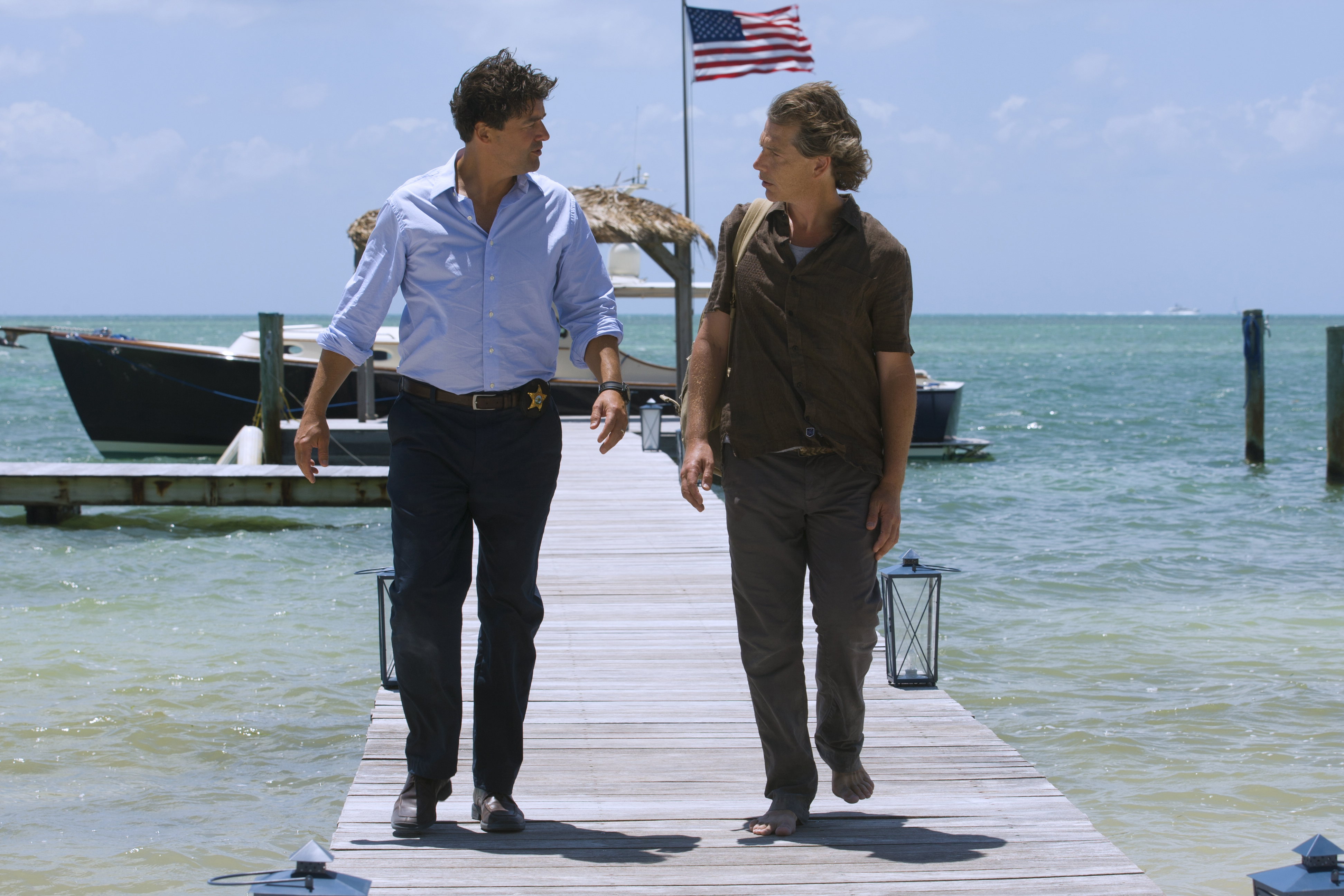 Kyle Chandler (John Rayburn) and Ben Mendelsohn (Danny Rayburn) in the Netflix Original Series BLOODLINE. Photo Credit: Saeed Adyani © 2014 Netflix, Inc. All Rights Reserved.