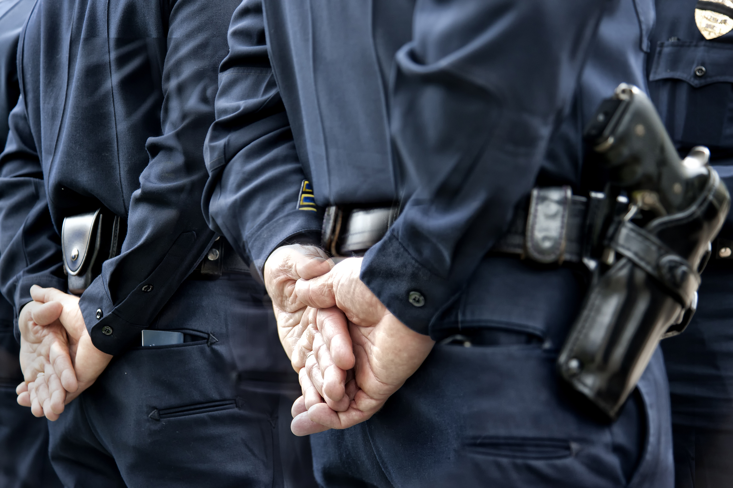 Officers at Jeremy N. Henwood memorial service in San Diego.