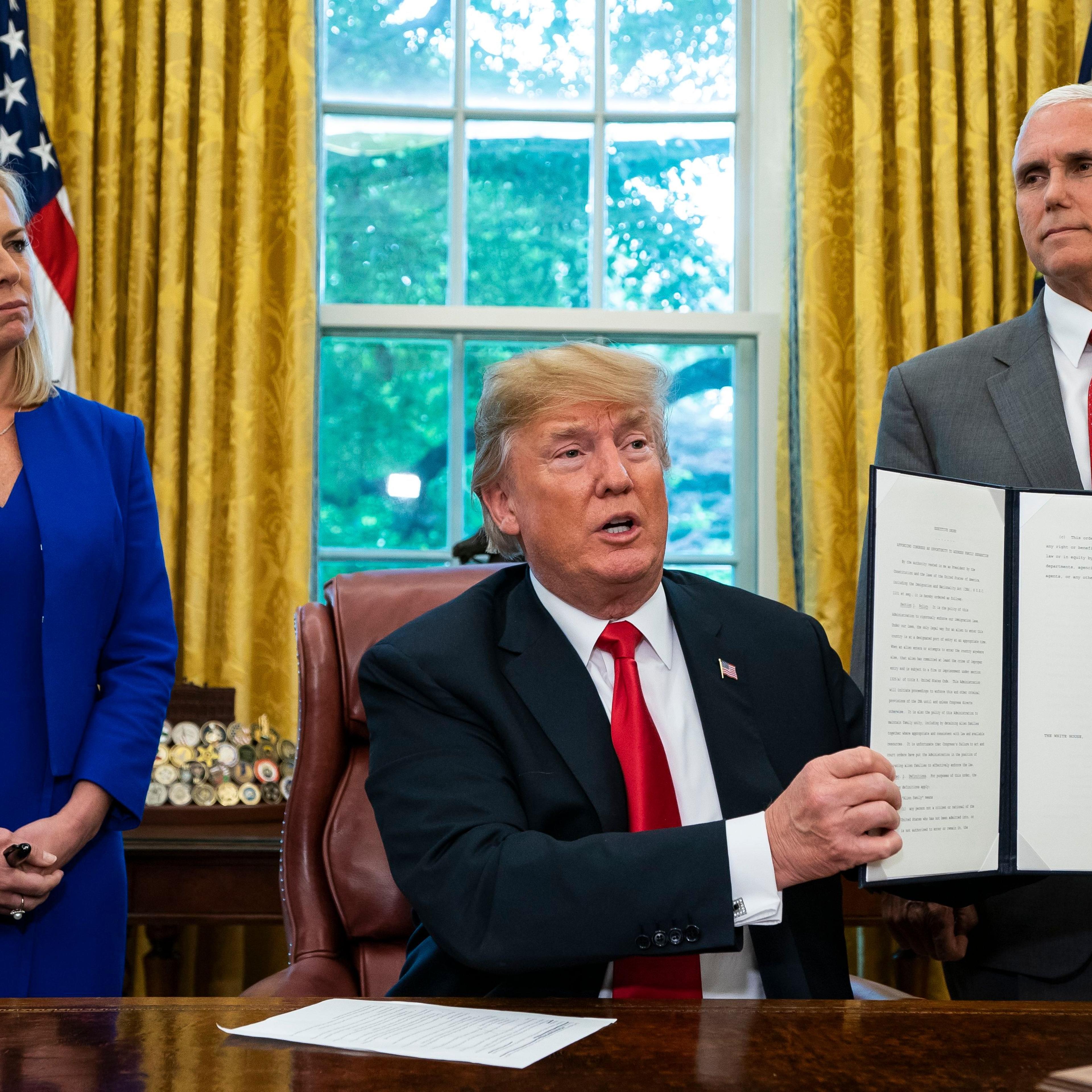 Donald Trump Signs Executive Order on Family Separations