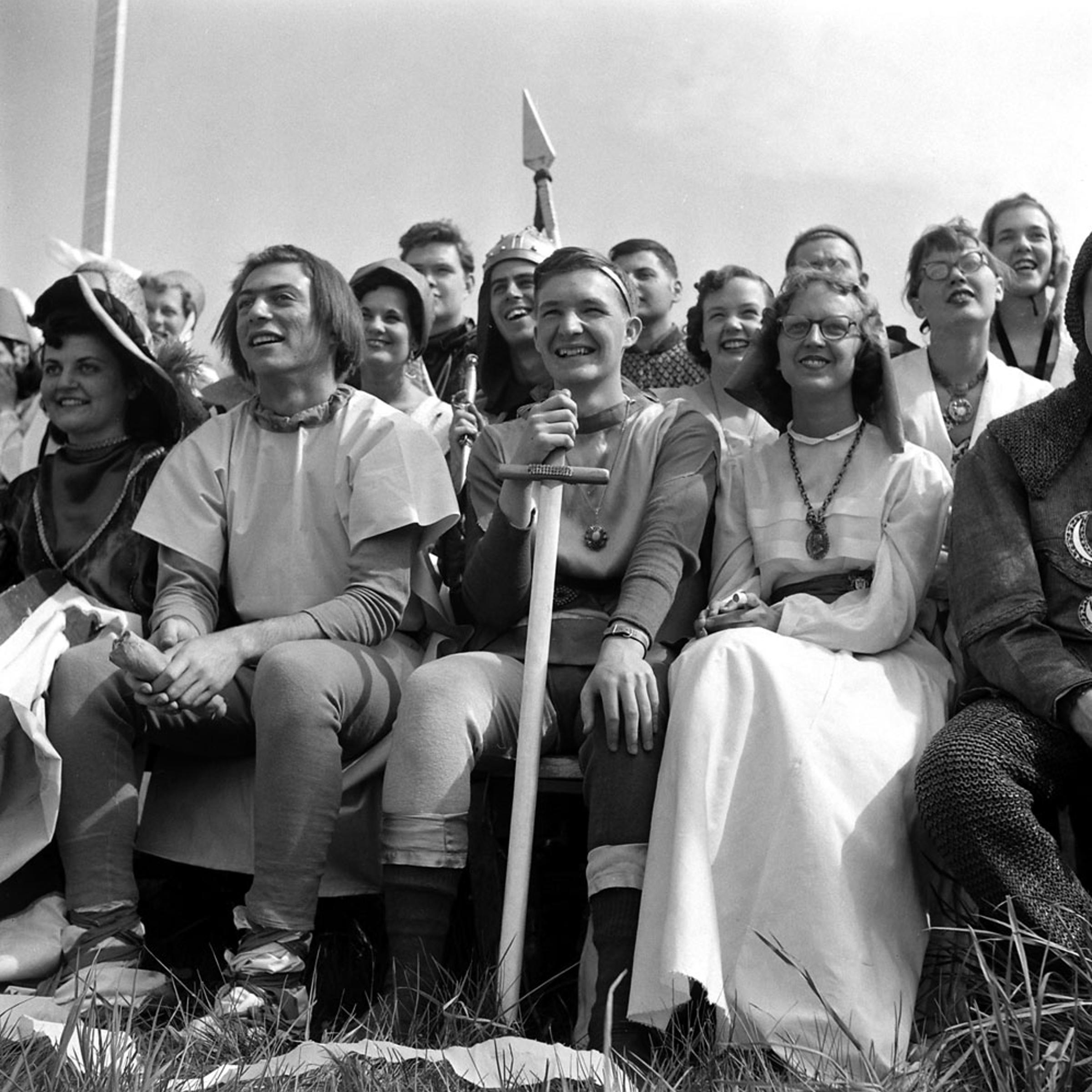 LIFE magazine photographs from a medieval tournament at Bethany College, W. Va., May 1952.