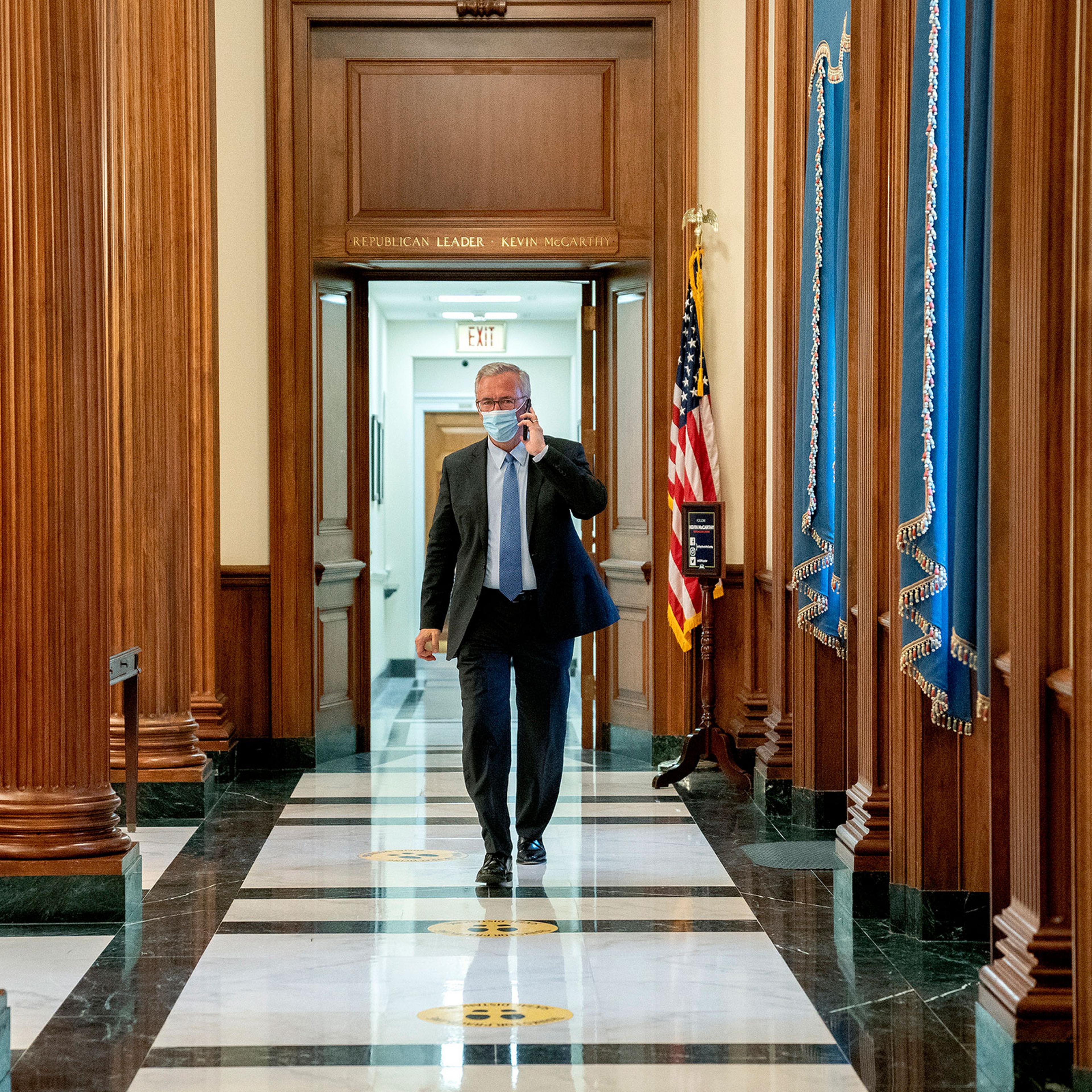 Rep. John Katko walks through the Rayburn Room at the Capitol in Washington on May 11, 2021.