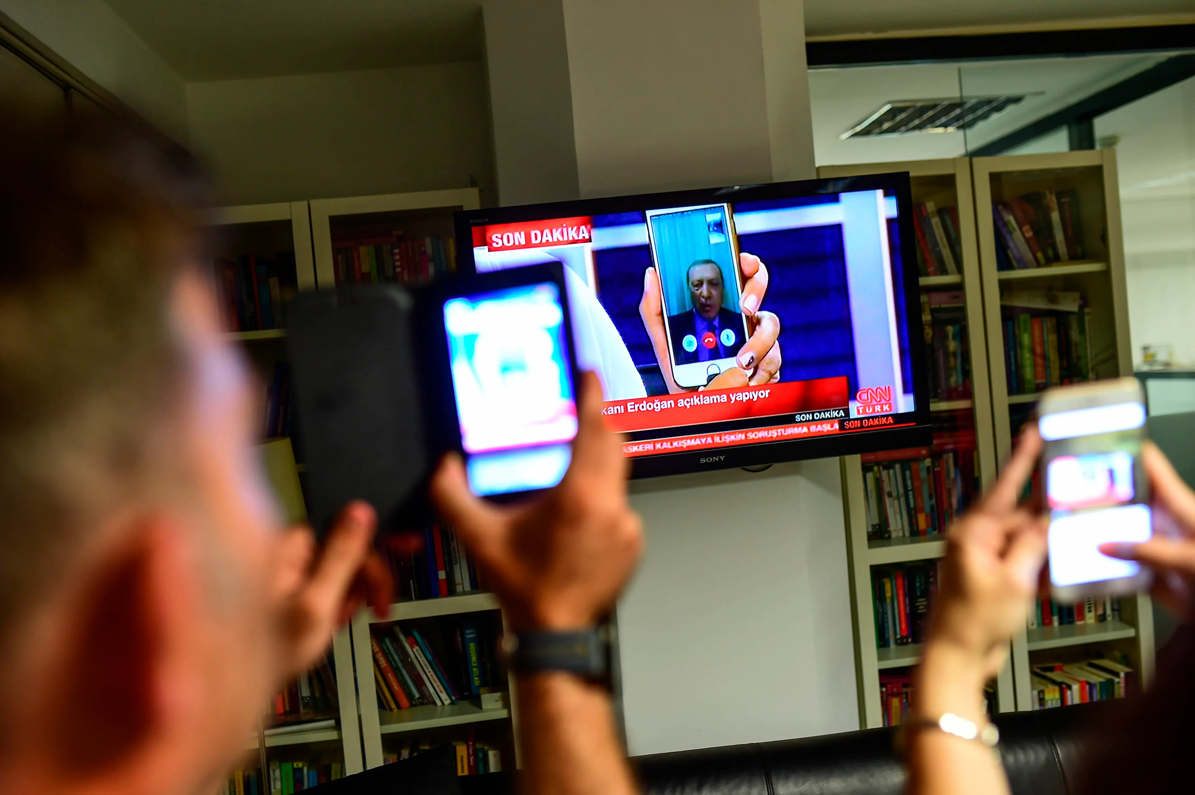 Turkish President Recep Tayyip Erdogan speaks on CNN Turk via FaceTime on July 15, 2016.