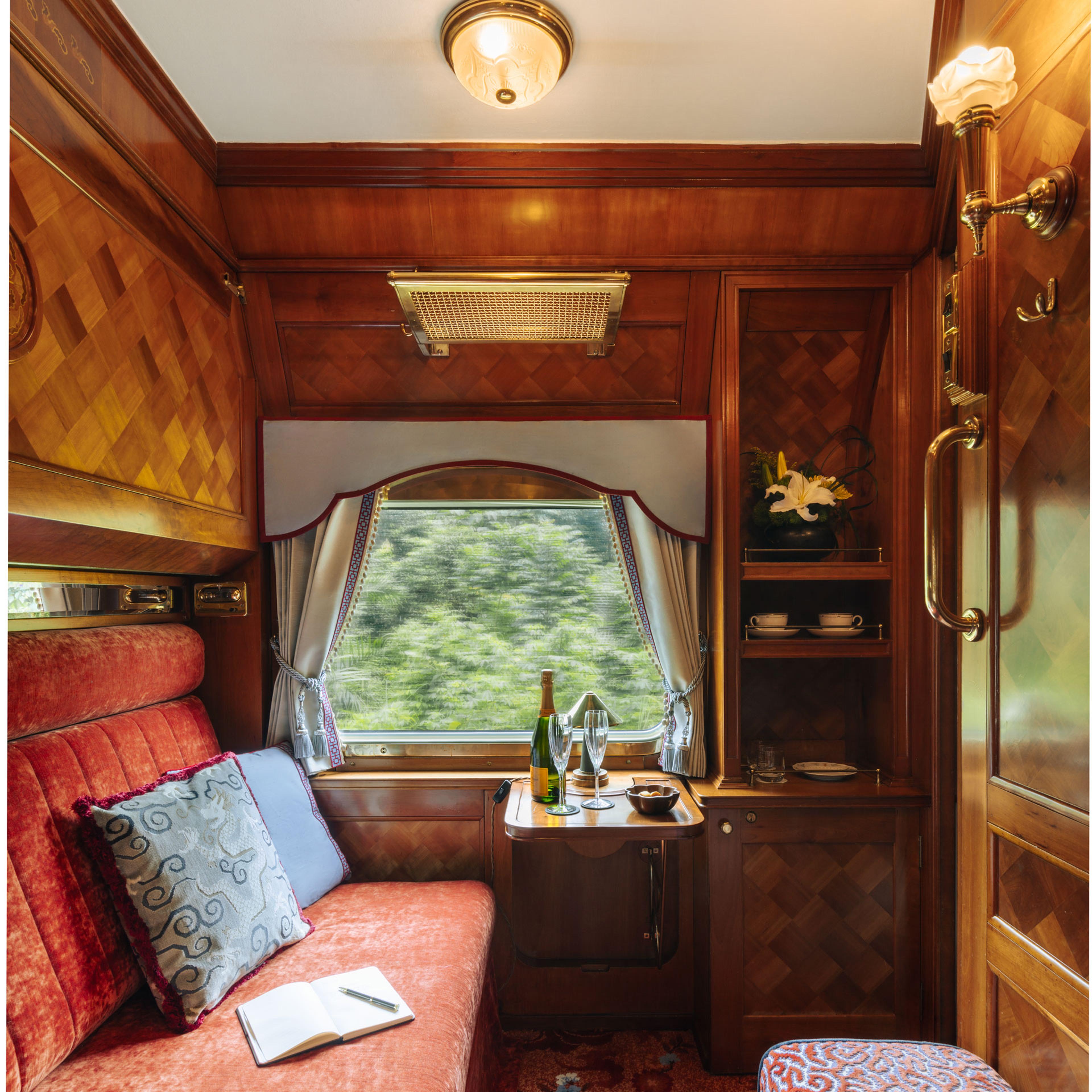 A train car on Belmond’s Eastern & Oriental Express
