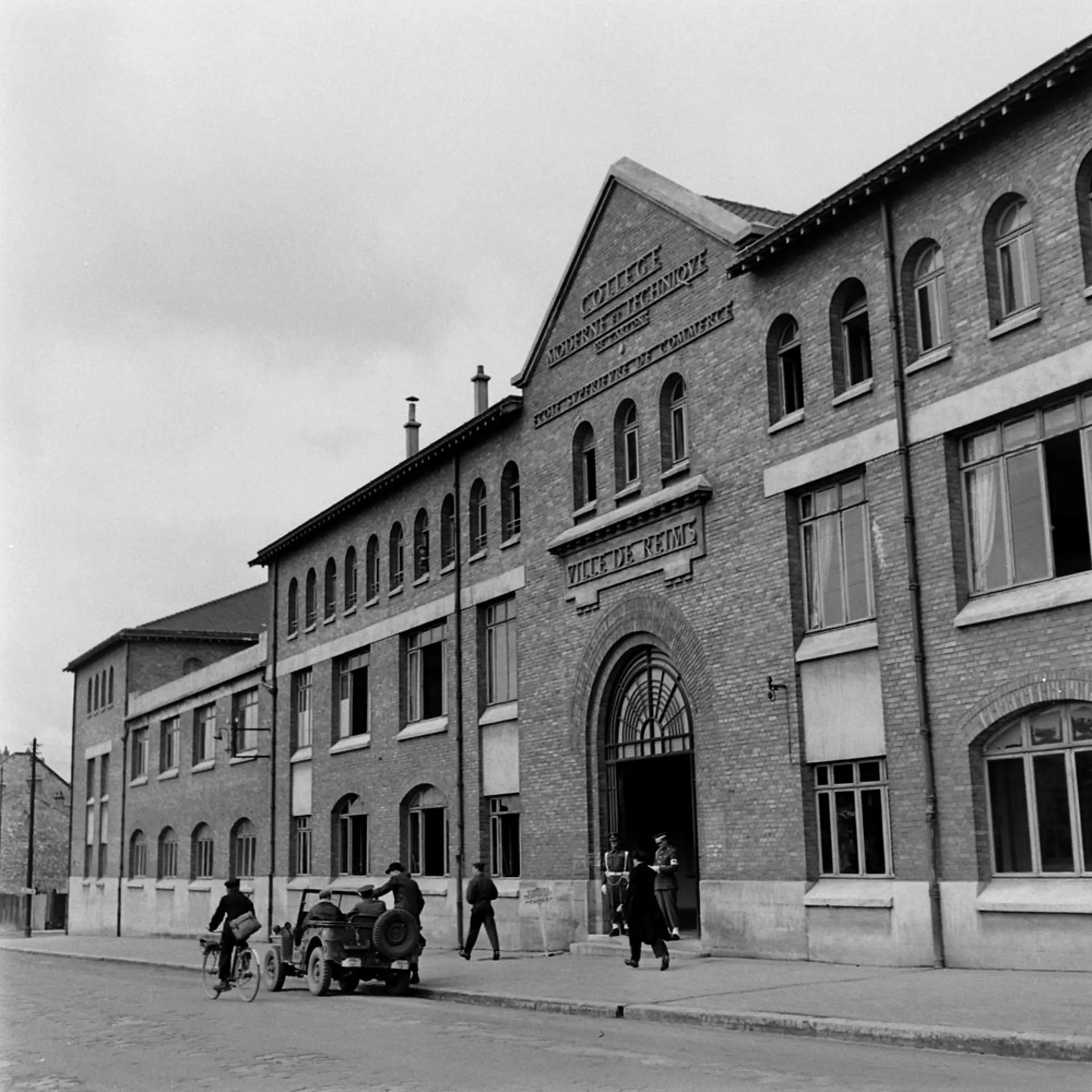 Site of SHAEF, or Supreme Headquarters Allied Expeditionary Force, Reims, France, 1945.