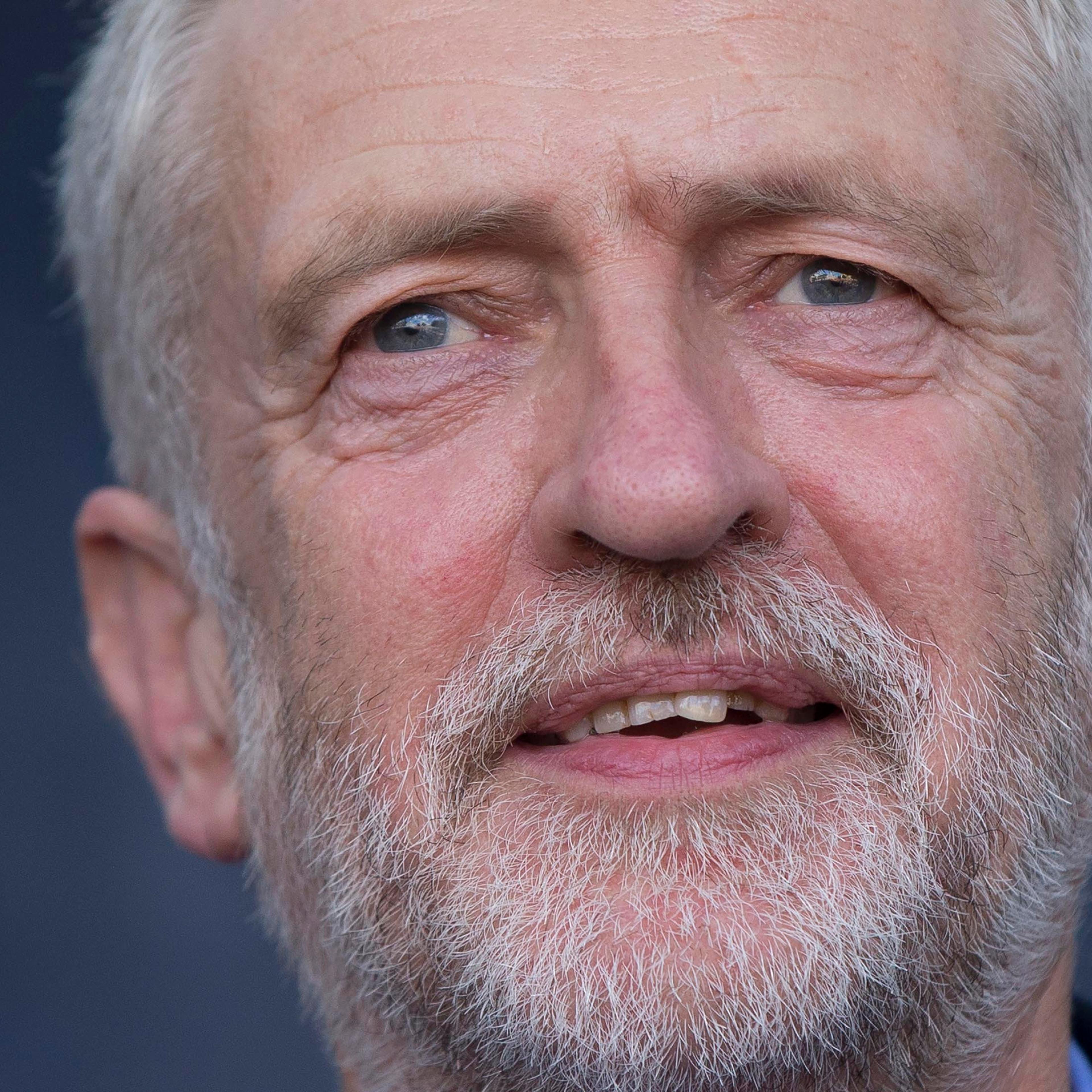 Jeremy Corbyn, the new leader of Britain's opposition Labour Party speaks at a pro-refugee demonstration in London, Britain