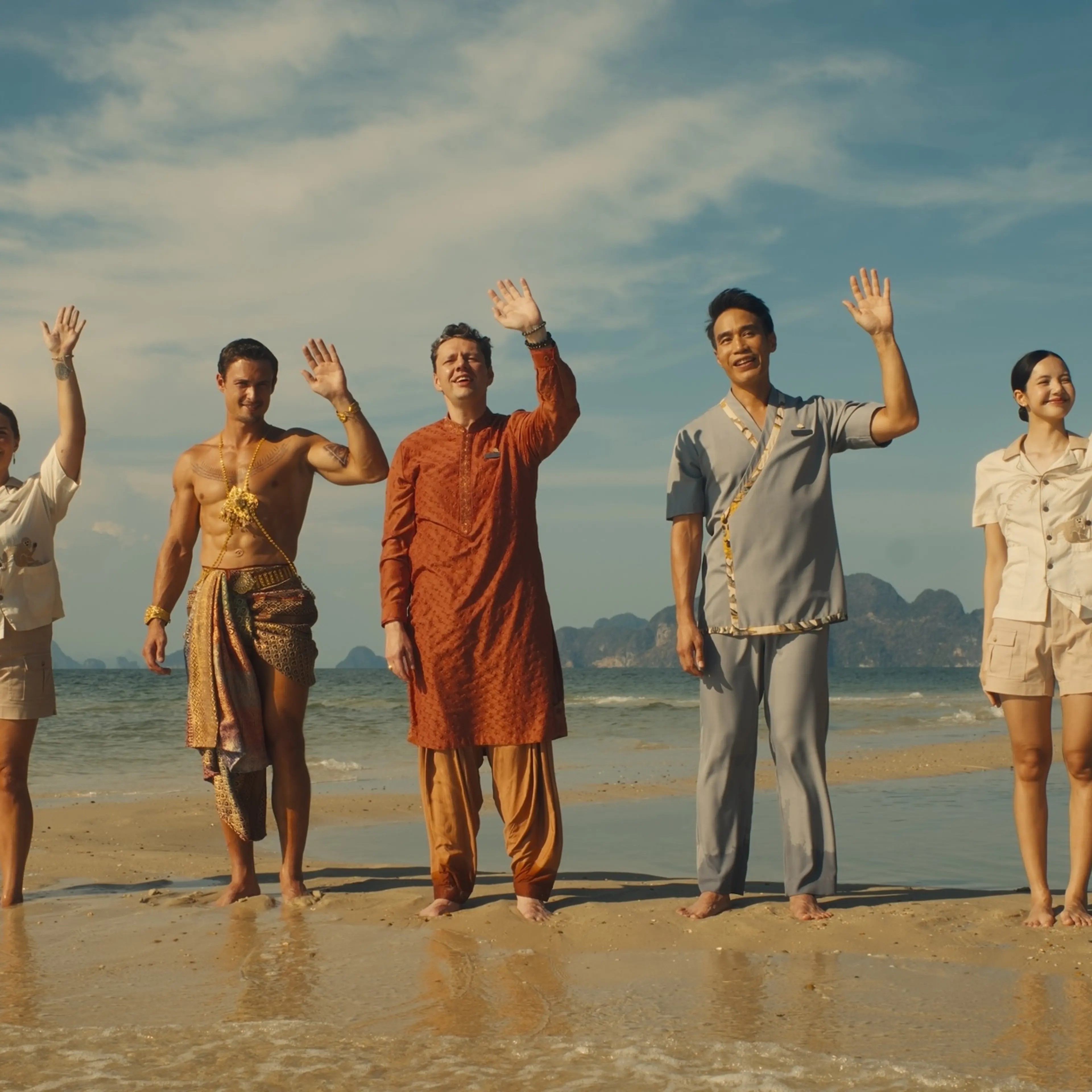 Morgana O'Reilly, Arnas Fedaravičius, Christian Friedel, Dom Hetrakul, Lalisa Manobal in The White Lotus Season 3