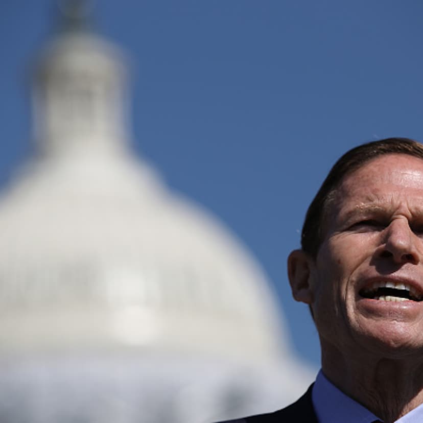 U.S. Sen. Richard Blumenthal (D-CT) speaks at a news conference with gun reform advocates outside the U.S. Capitol April 14, 2016 in Washington, DC.