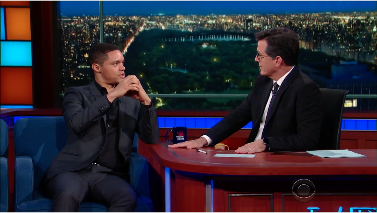 Trevor Noah on The Late Show with Stephen Colbert