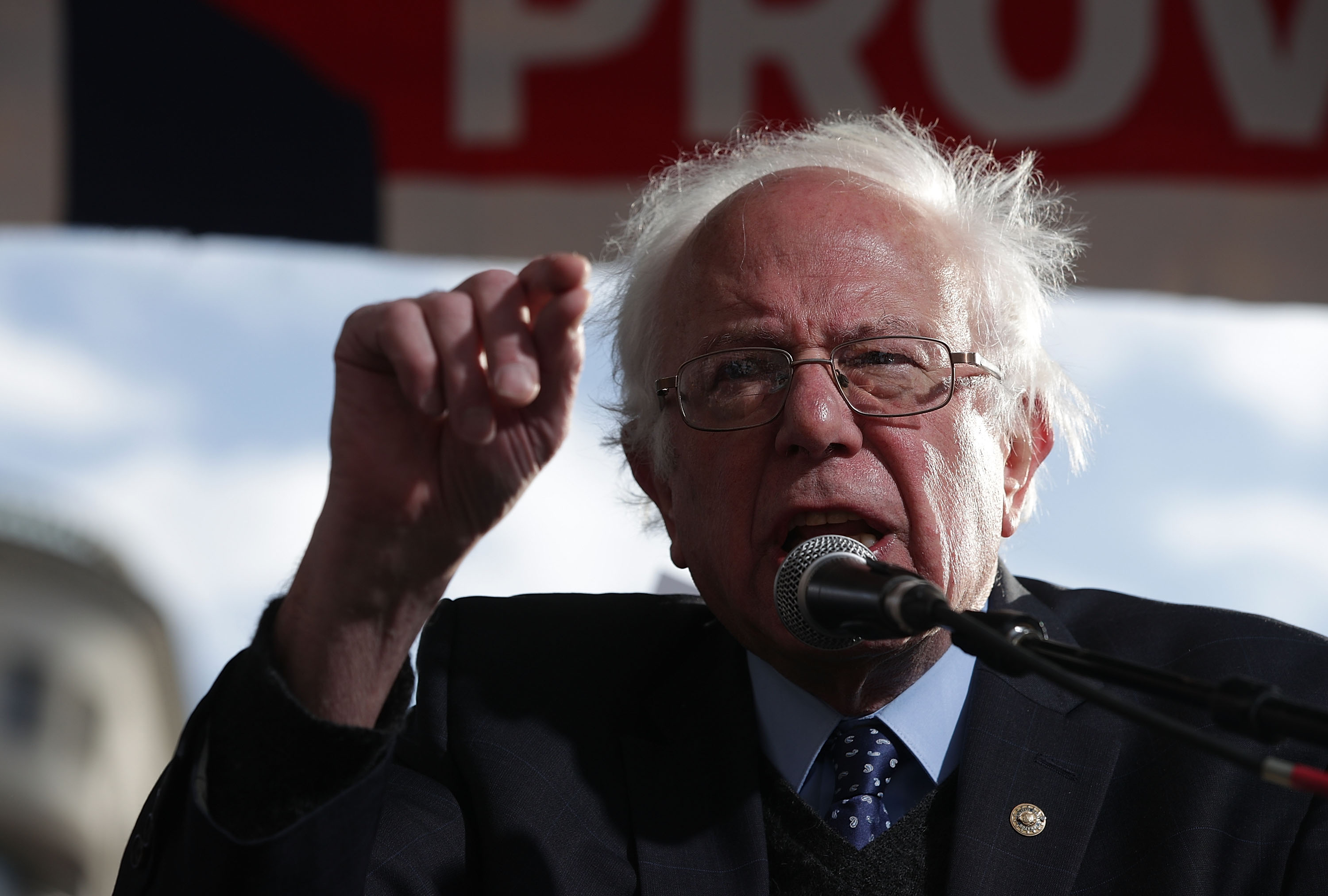 Sen. Bernie Sanders Leads Workers' Rights Rally