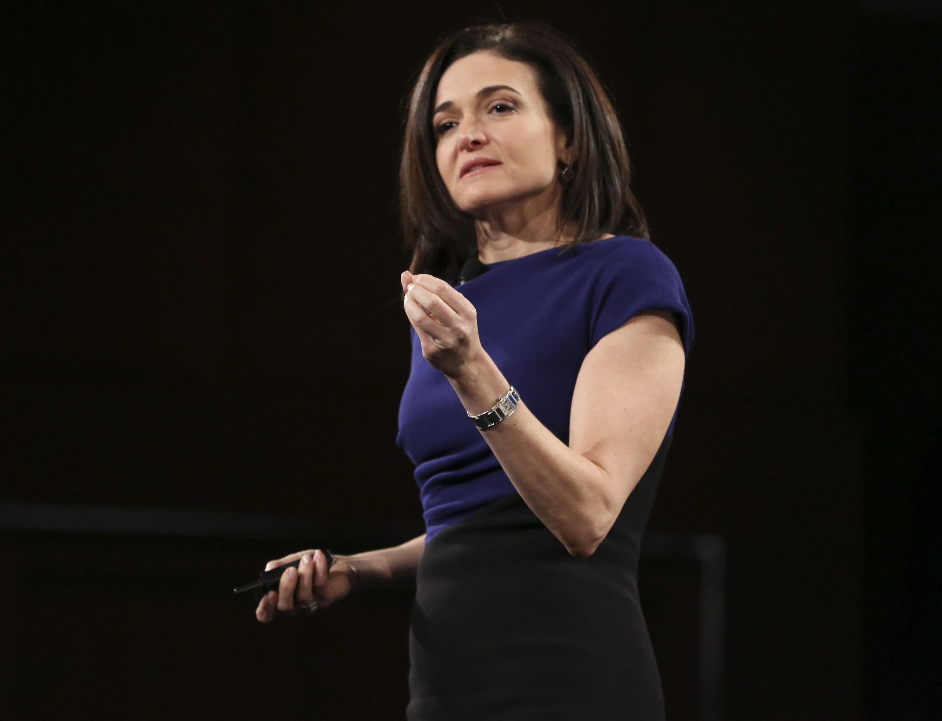 Facebook COO Sheryl Sandberg speaks on stage at the 2016 MAKERS Conference Day 2 at the Terrenea Resort in Rancho Palos Verdes, Calif. on Feb. 2, 2016.