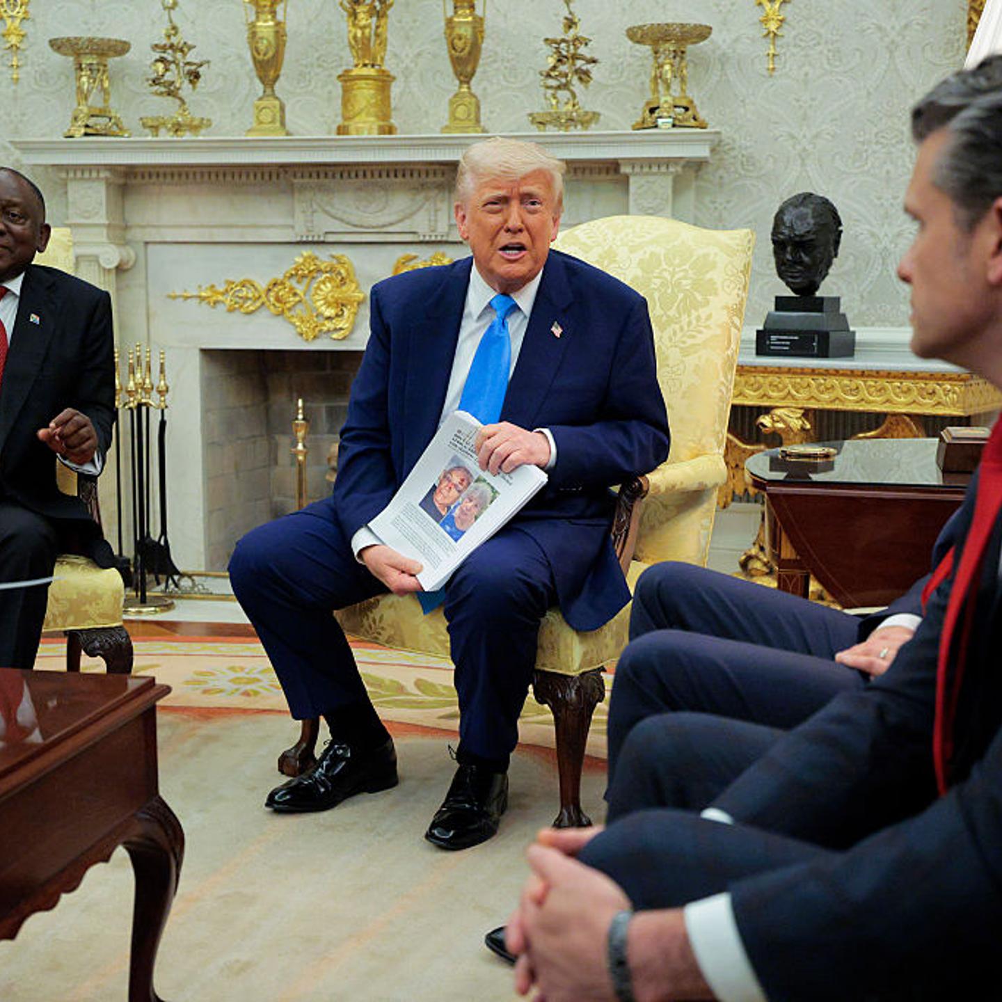 President Trump Meets With South African President Cyril Ramaphosa At The White House