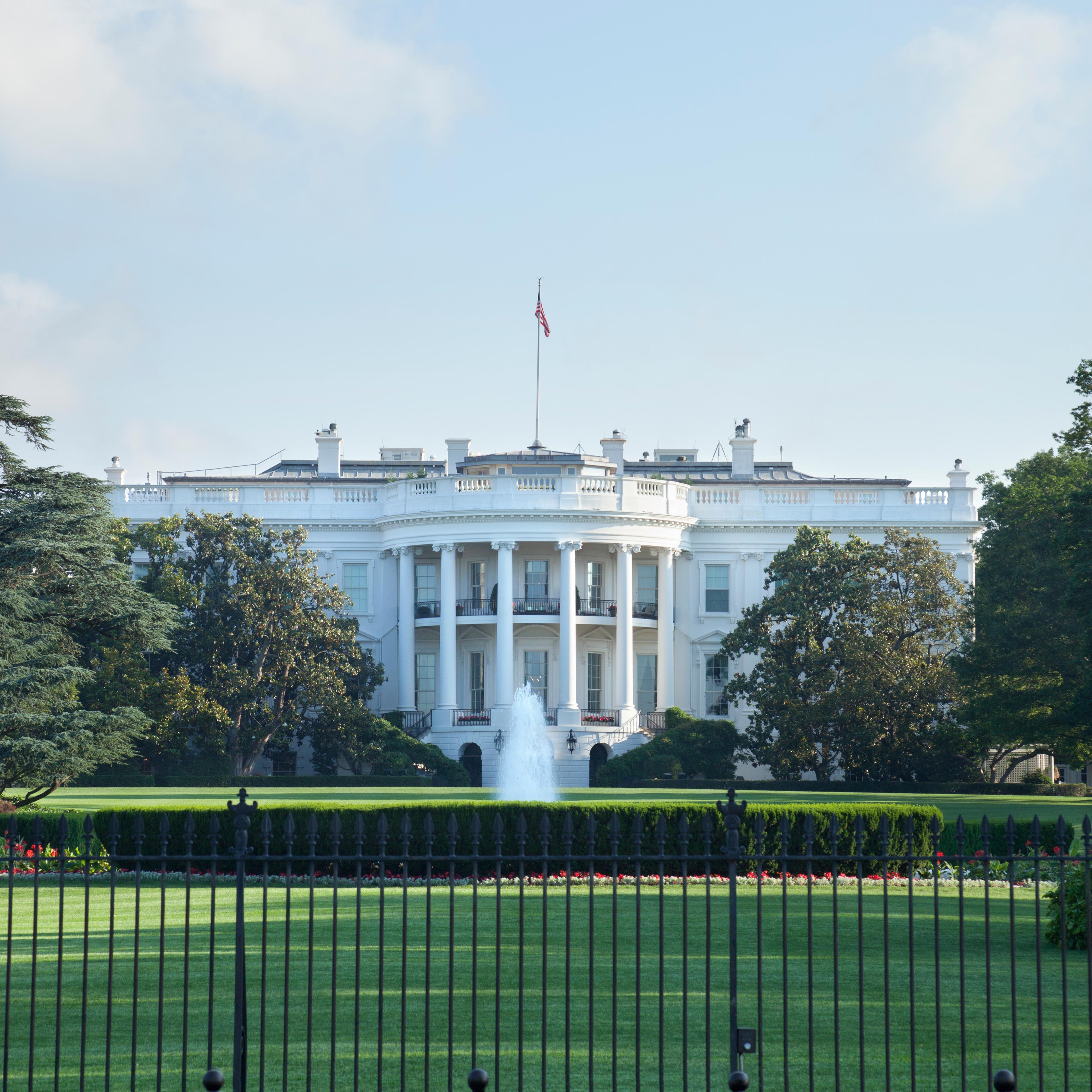 Exterior Of White House Against Sky In City
