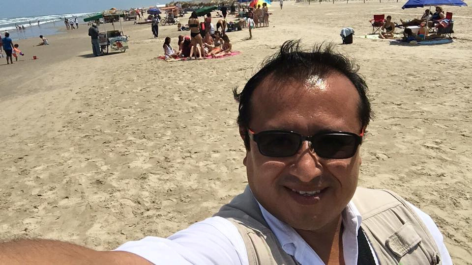 Hector Gonzalez, a local correspondent for Mexican national daily newspaper Excelsior, is seen in this selfie photo, in Playa Miramar, Ciudad Madero, Tamaulipas
