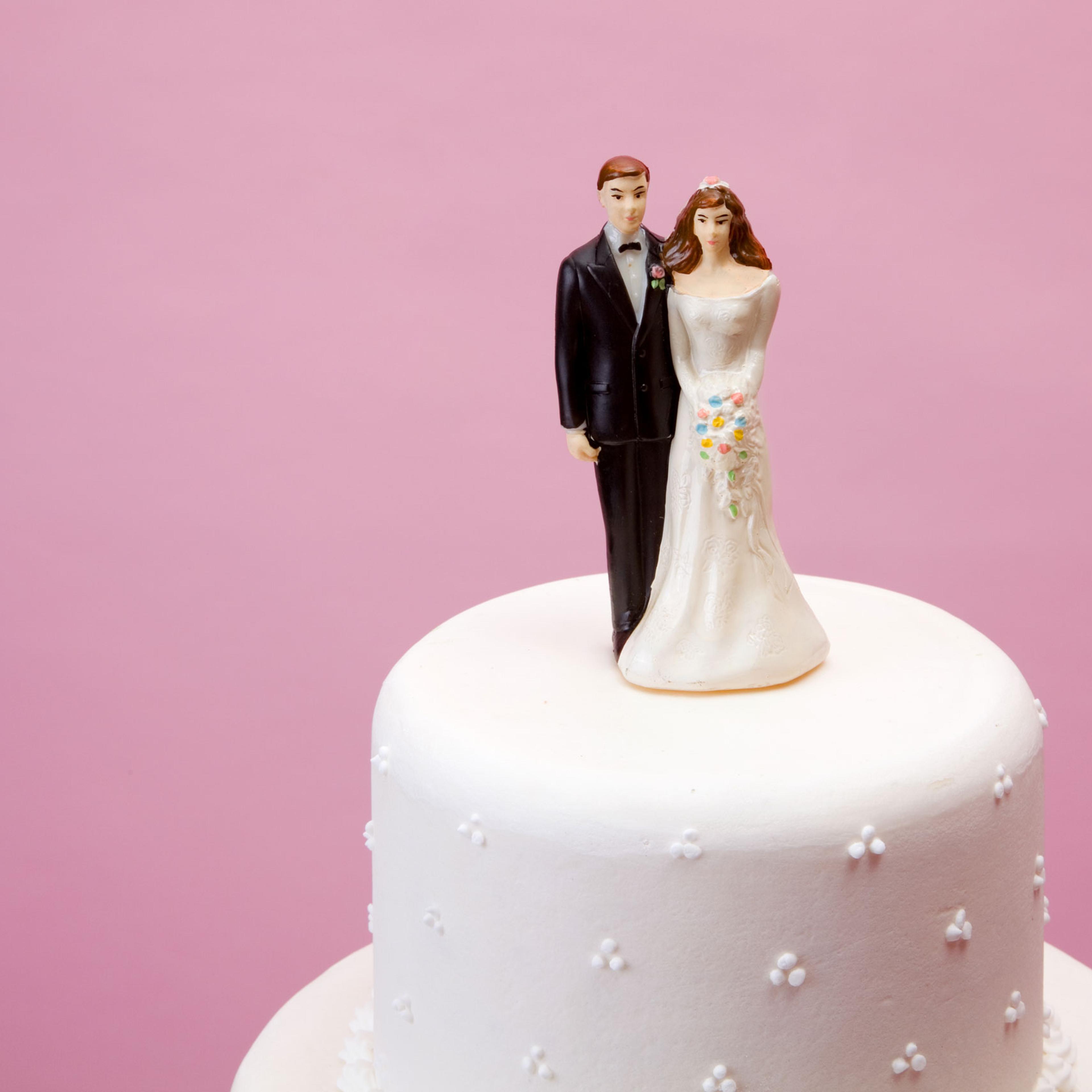 Wedding cake topper bride groom