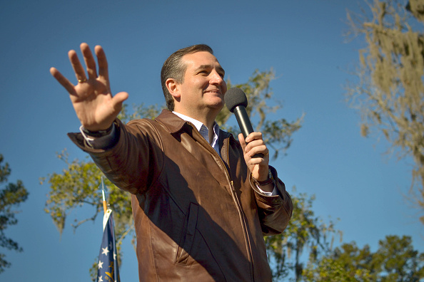 Republican presidential candidate Sen. Ted Cruz (R-TX) speaks to crowd during a campaign rally at Ottawa Farms December 19, 2015 in Bloomingdale, Georgia.
