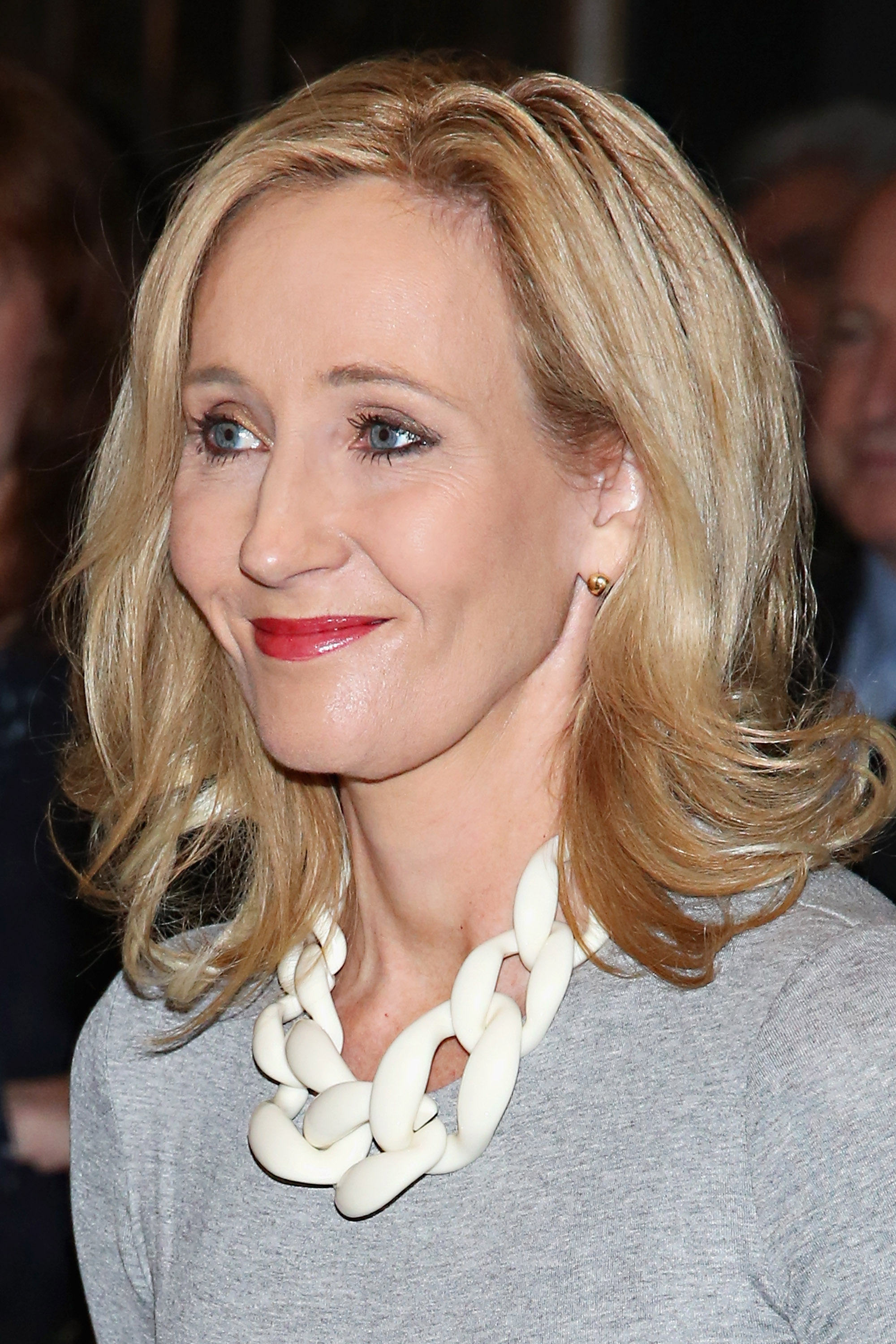 Author J.K. Rowling ceremoniously lights the Empire State Building to mark the US launch of her non-profit organization on April 9, 2015 in New York City.