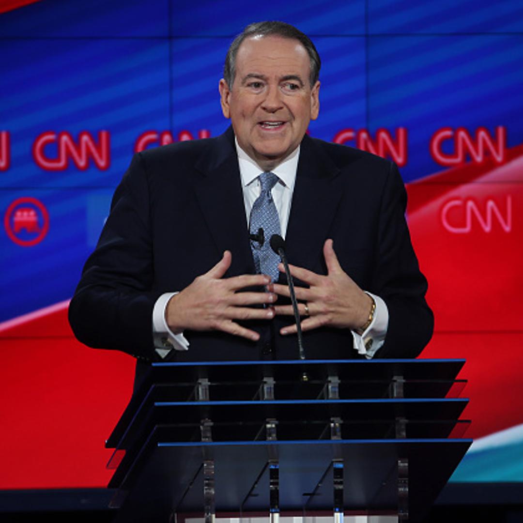 Republican presidential candidate Mike Huckabee speaks during the CNN Republican presidential debate on December 15, 2015 in Las Vegas, Nevada.